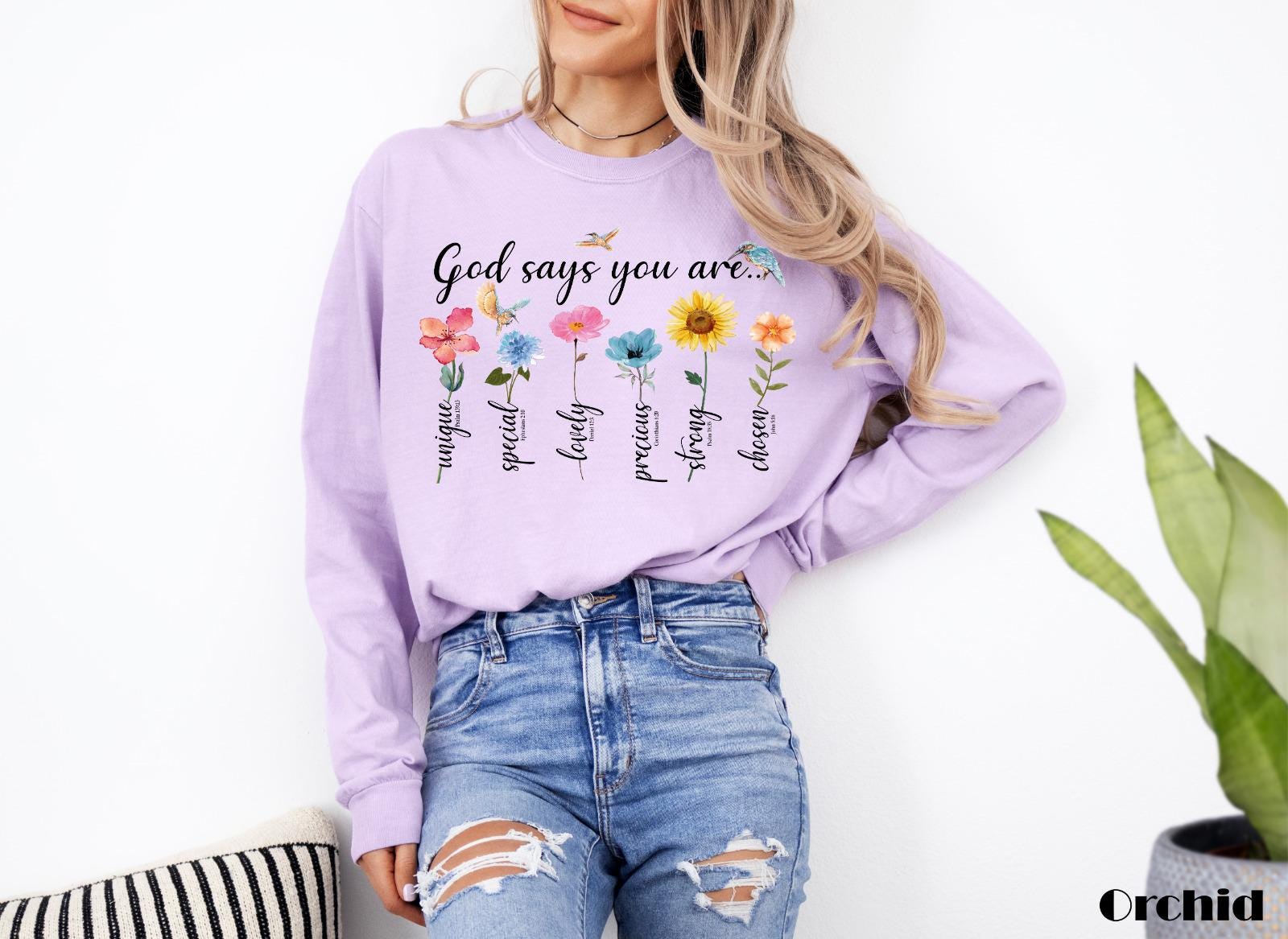 God Says You Are Christian Long SleeveShirt,Floral Bible Quotes Tshirt,Grow In Grace Tshirt,Faith Jesus Sweatshirt,Mental Health Shirt