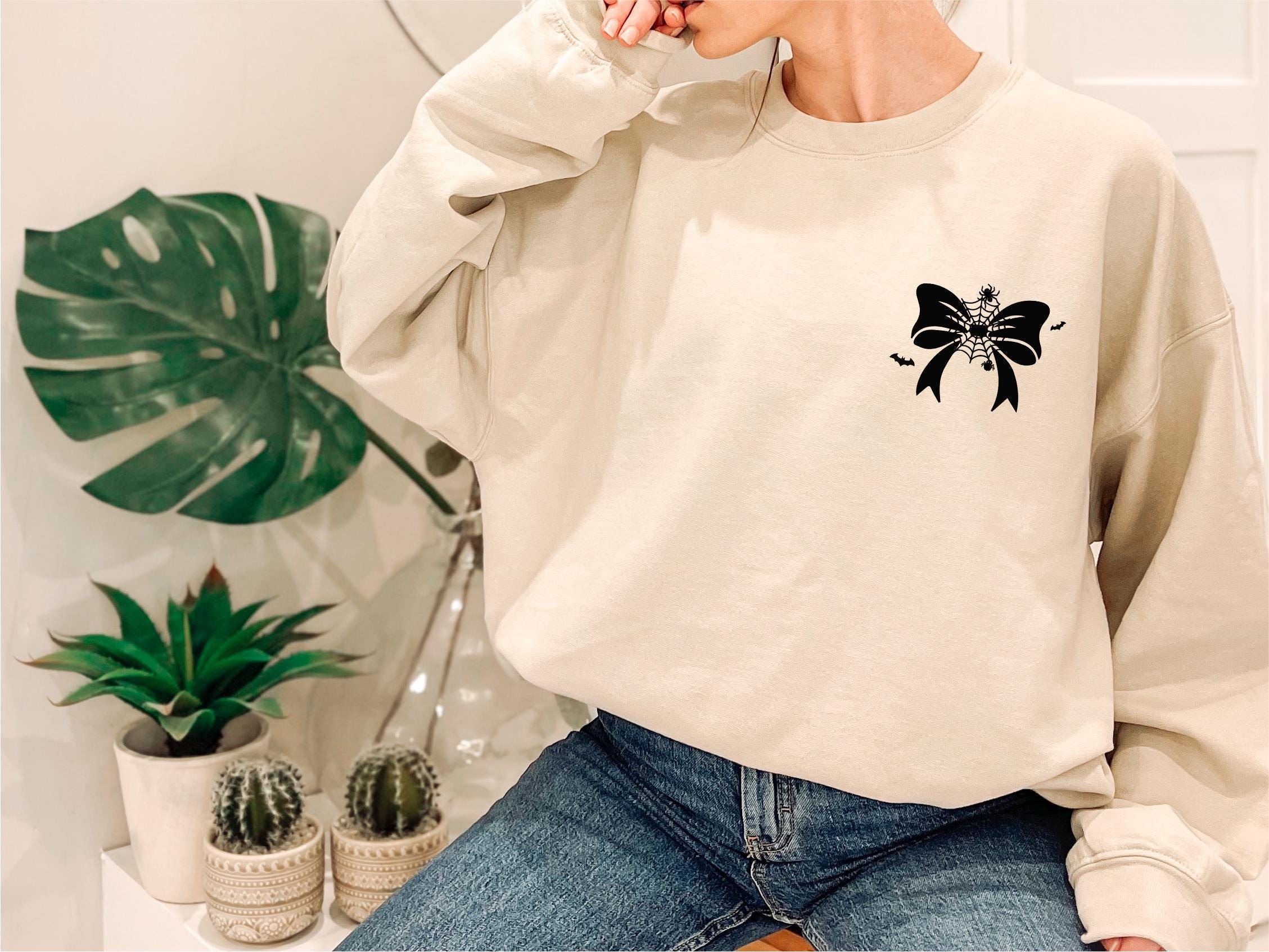 Embroidered Halloween Sweatshirt, Embroidery Ribbon Sweatshirt, Halloween Shirt, Halloween Crewneck, Halloween Sweatshirt, Spooky Season
