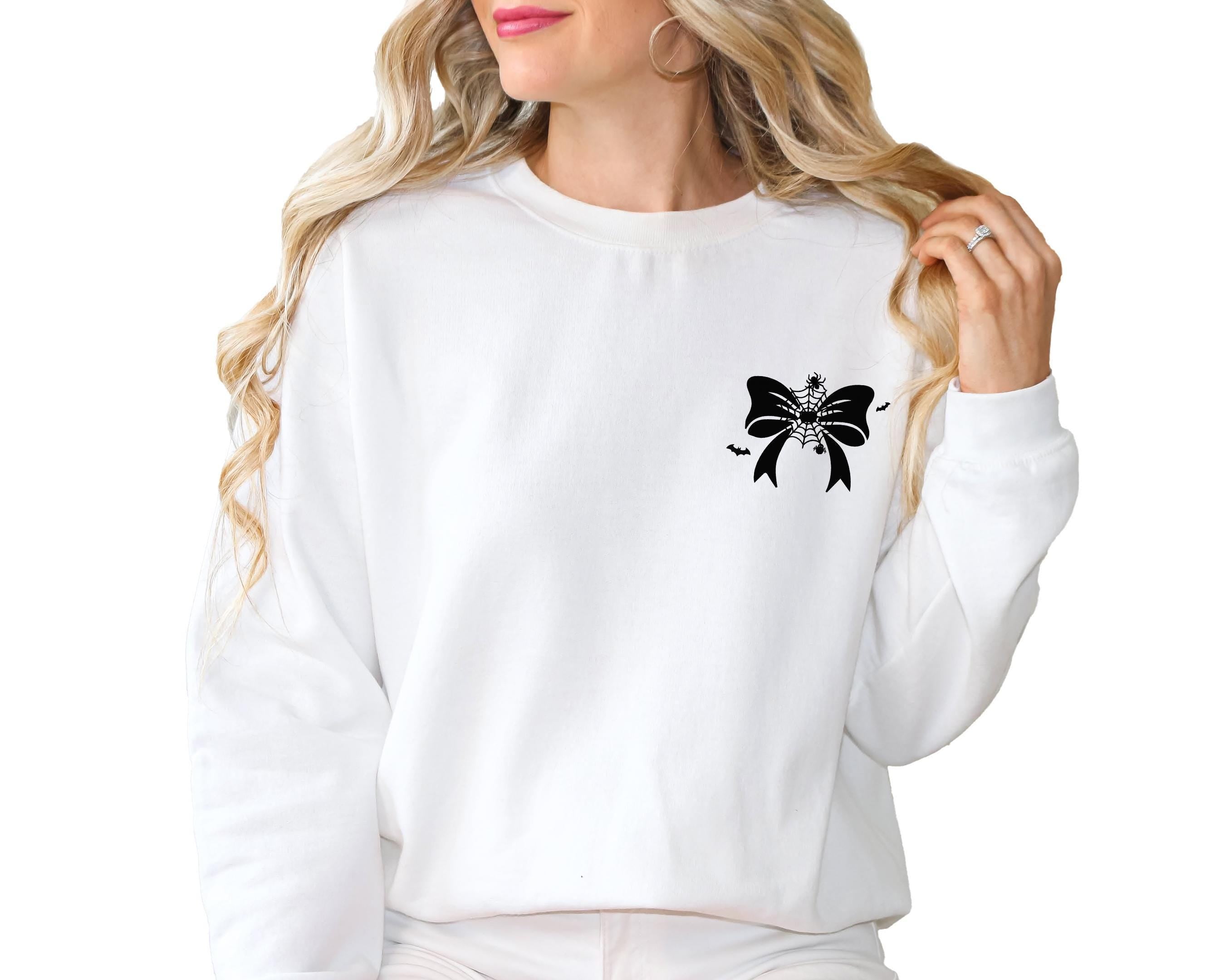 Embroidered Halloween Sweatshirt, Embroidery Ribbon Sweatshirt, Halloween Shirt, Halloween Crewneck, Halloween Sweatshirt, Spooky Season