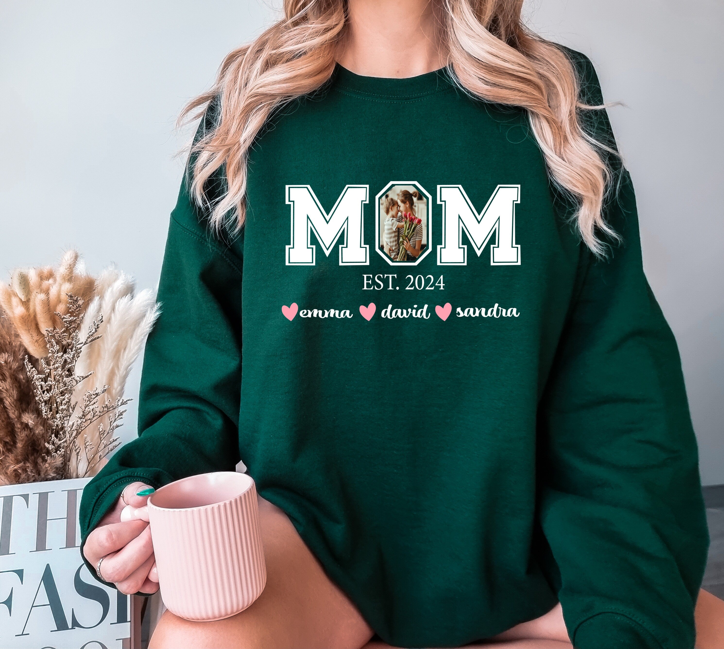 Custom Mom Photo Shirt, Shirt With Kids Names, Custom Text Mo, Custom Mama Shirt, Gift For Mom, Mom Tshirt, Photo Mama Tee, Gift For Mama