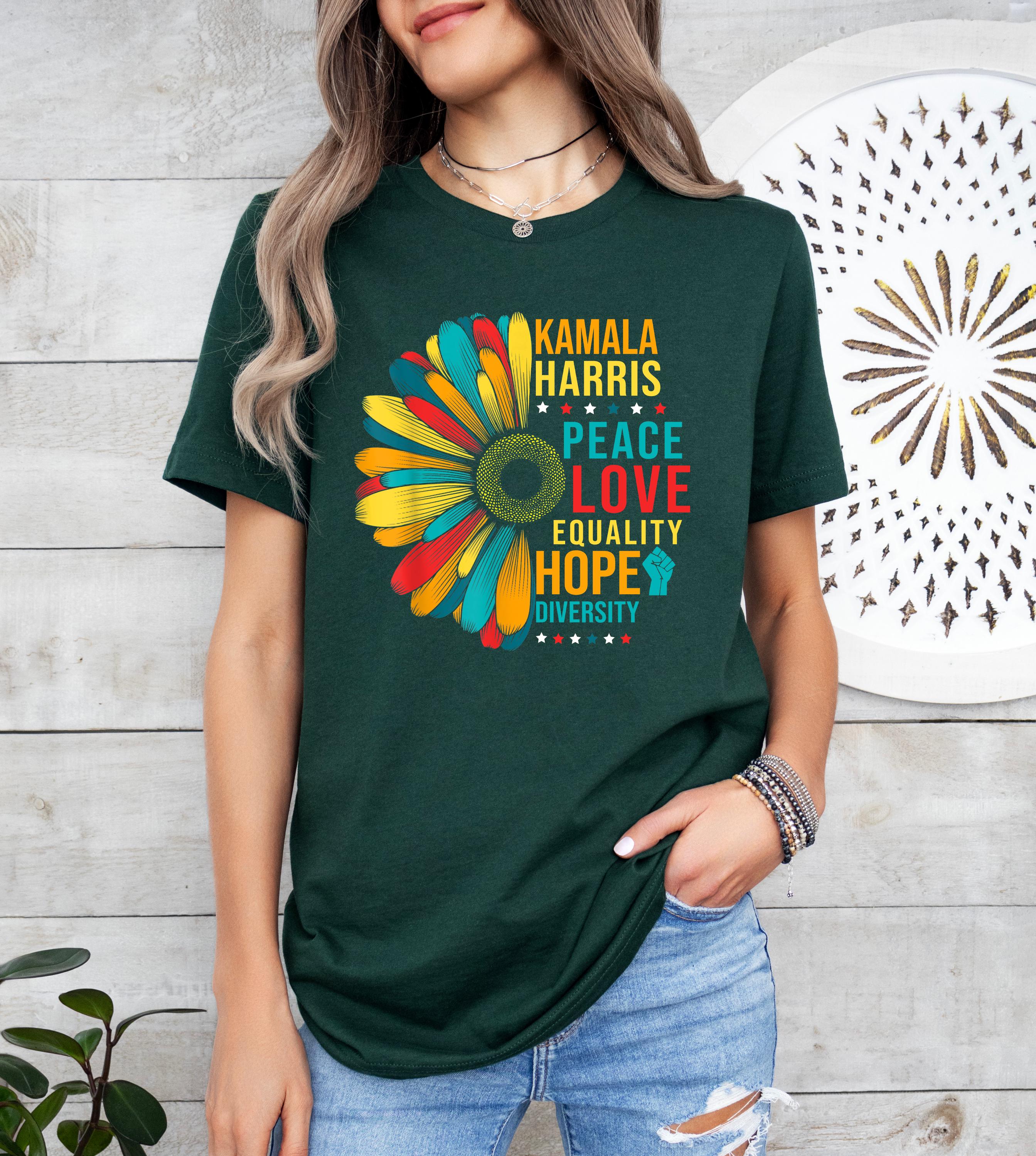 Kamala Harris Peace Love Equality Hope Deversity Shirt, Kamala Shirt, Kamala Harris shirt, President madam president election shirt, Kamala