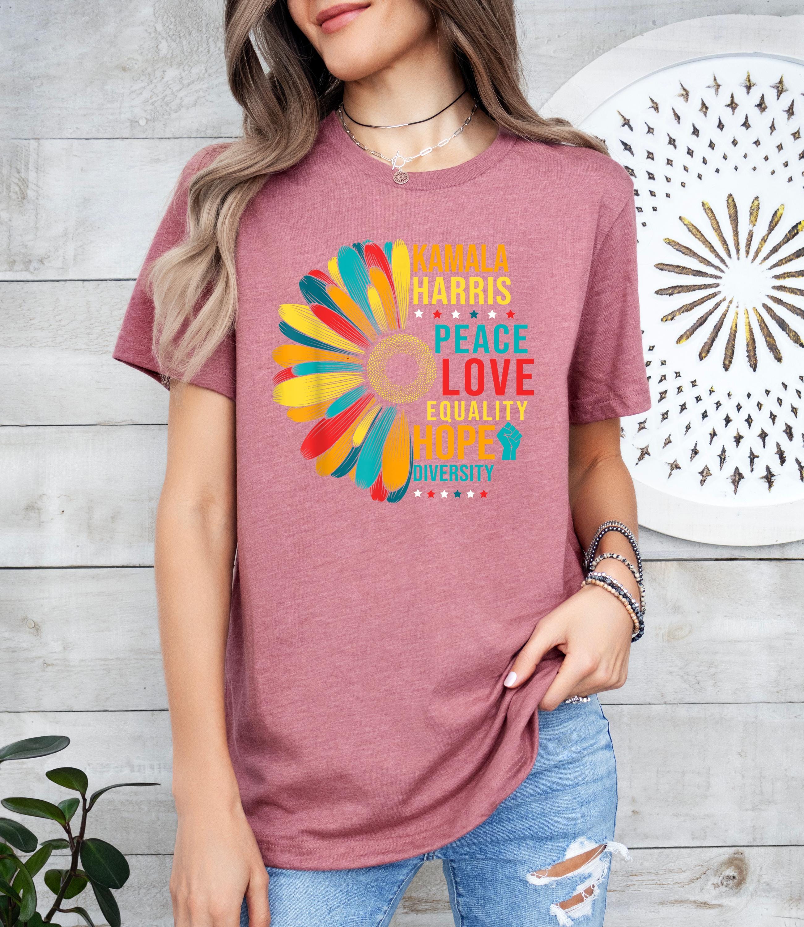 Kamala Harris Peace Love Equality Hope Deversity Shirt, Kamala Shirt, Kamala Harris shirt, President madam president election shirt, Kamala