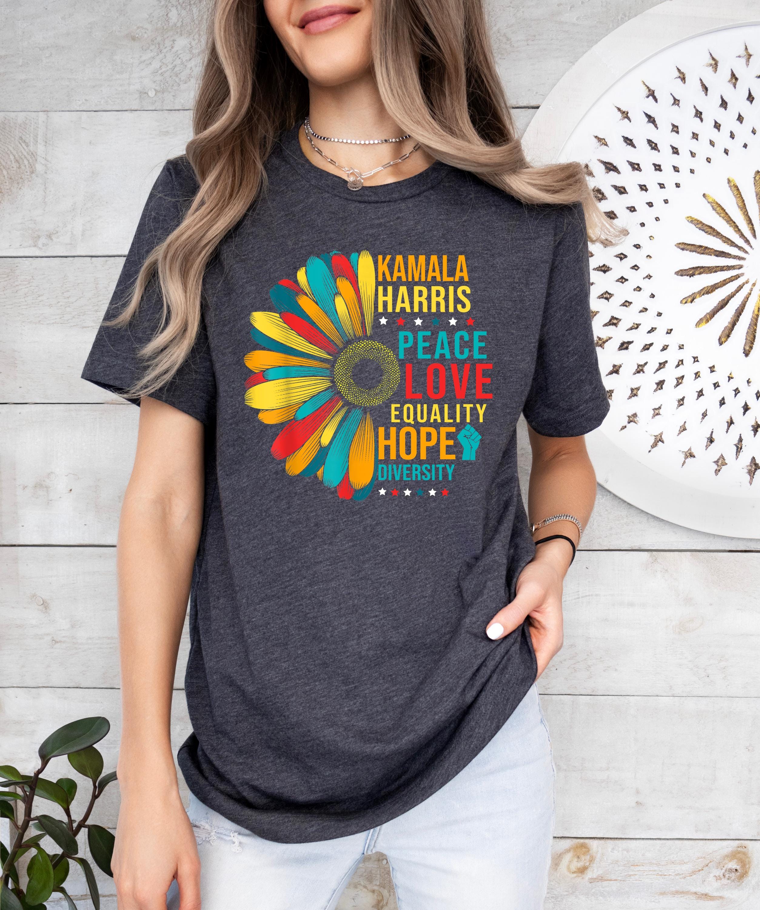 Kamala Harris Peace Love Equality Hope Deversity Shirt, Kamala Shirt, Kamala Harris shirt, President madam president election shirt, Kamala