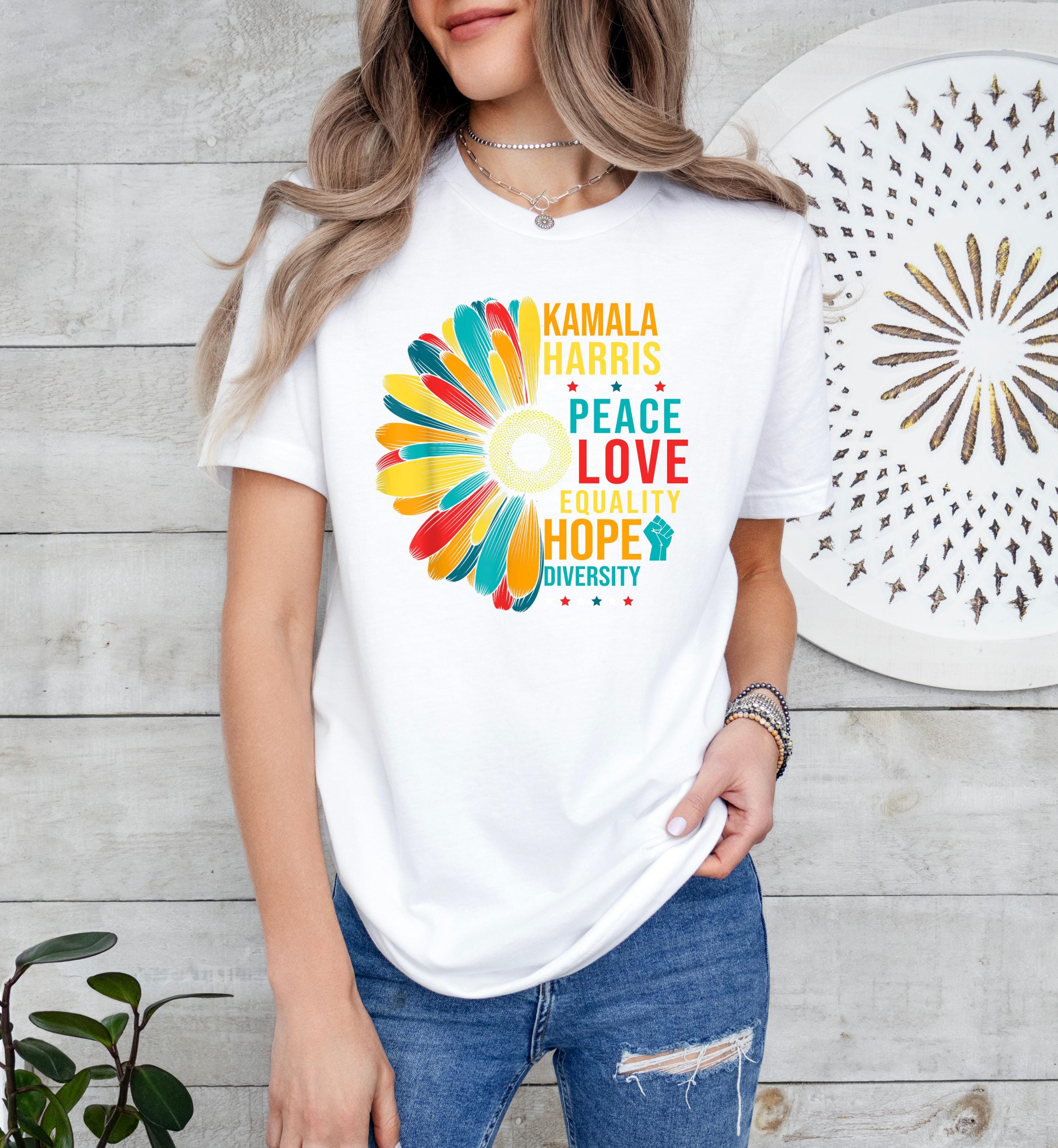 Kamala Harris Peace Love Equality Hope Deversity Shirt, Kamala Shirt, Kamala Harris shirt, President madam president election shirt, Kamala