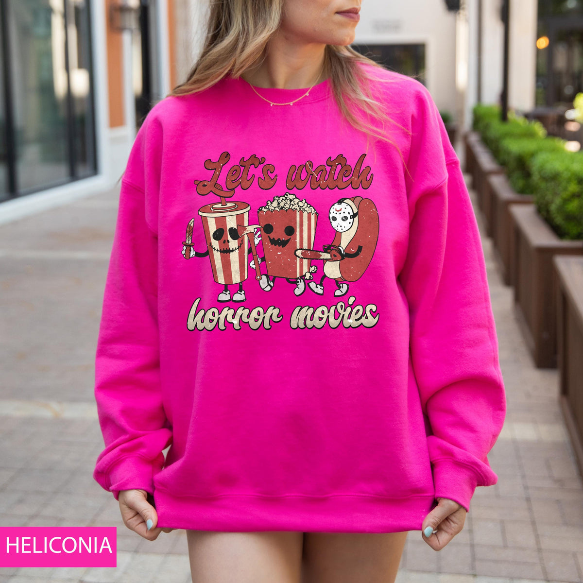 Let's Watch Horror Movies Halloween Sweatshirt