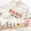 Mama Est 2024 Sweatshirt Gift, Gift for New Mom, Flowers Mom Sweatshirt, Mama Est Sweatshirt, Mom Est 2024 Shirt, Mom 2024 Sweatshirt