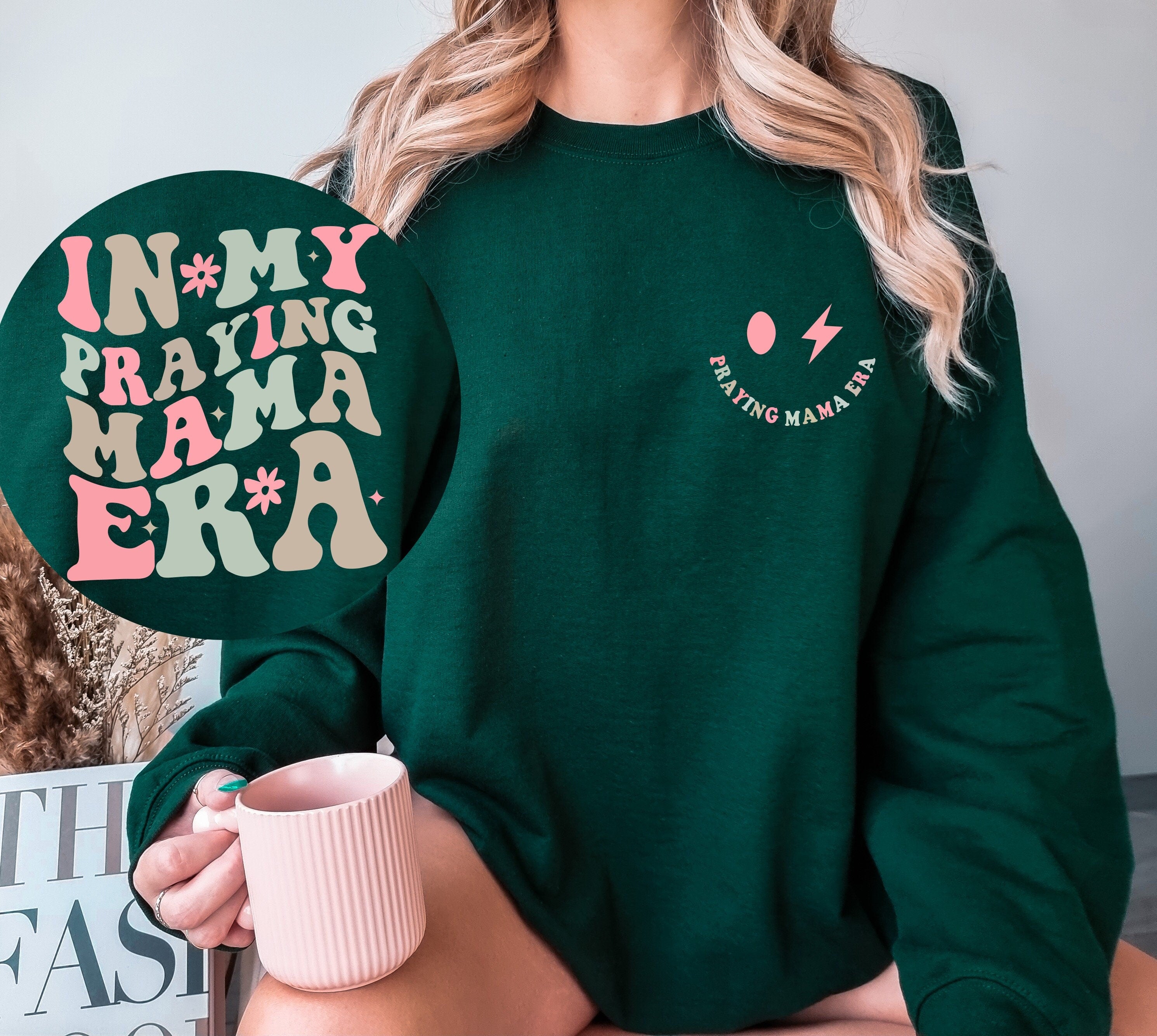 In My Praying Mama Era Sweatshirt, Praying Mama Era Sweatshirt, Christian Mom Sweatshirt, Christian Sweatshirt, Retro Mama Wavy Tee C97