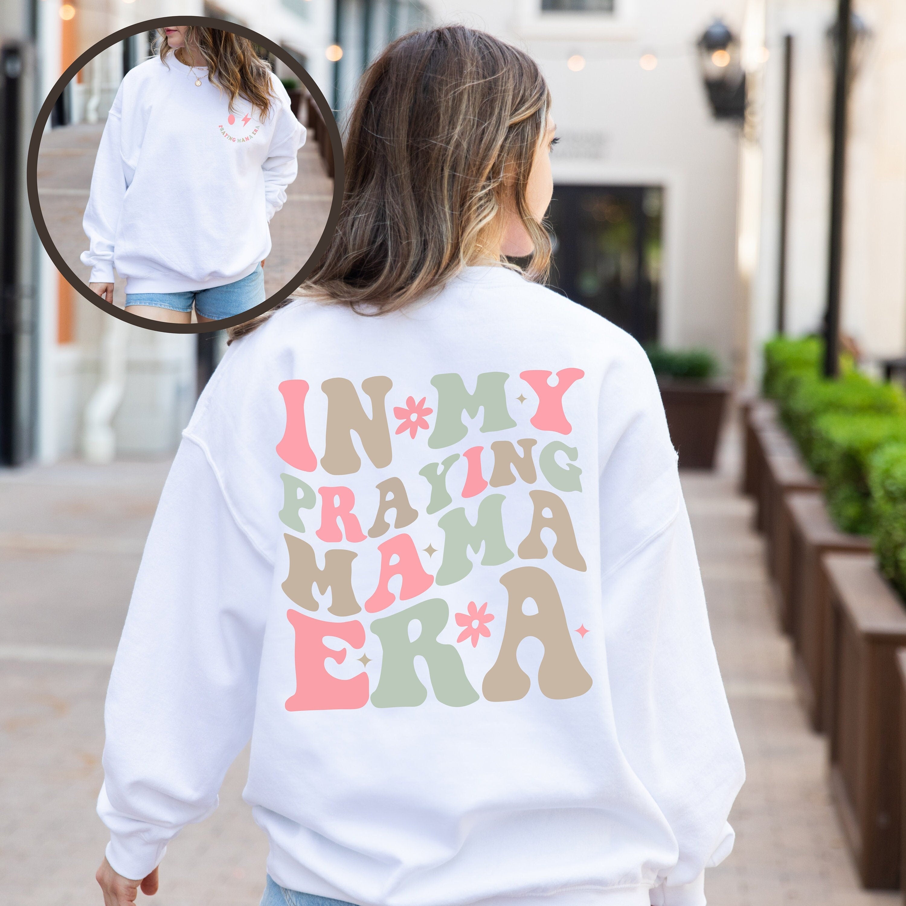 In My Praying Mama Era Sweatshirt, Praying Mama Era Sweatshirt, Christian Mom Sweatshirt, Christian Sweatshirt, Retro Mama Wavy Tee C97