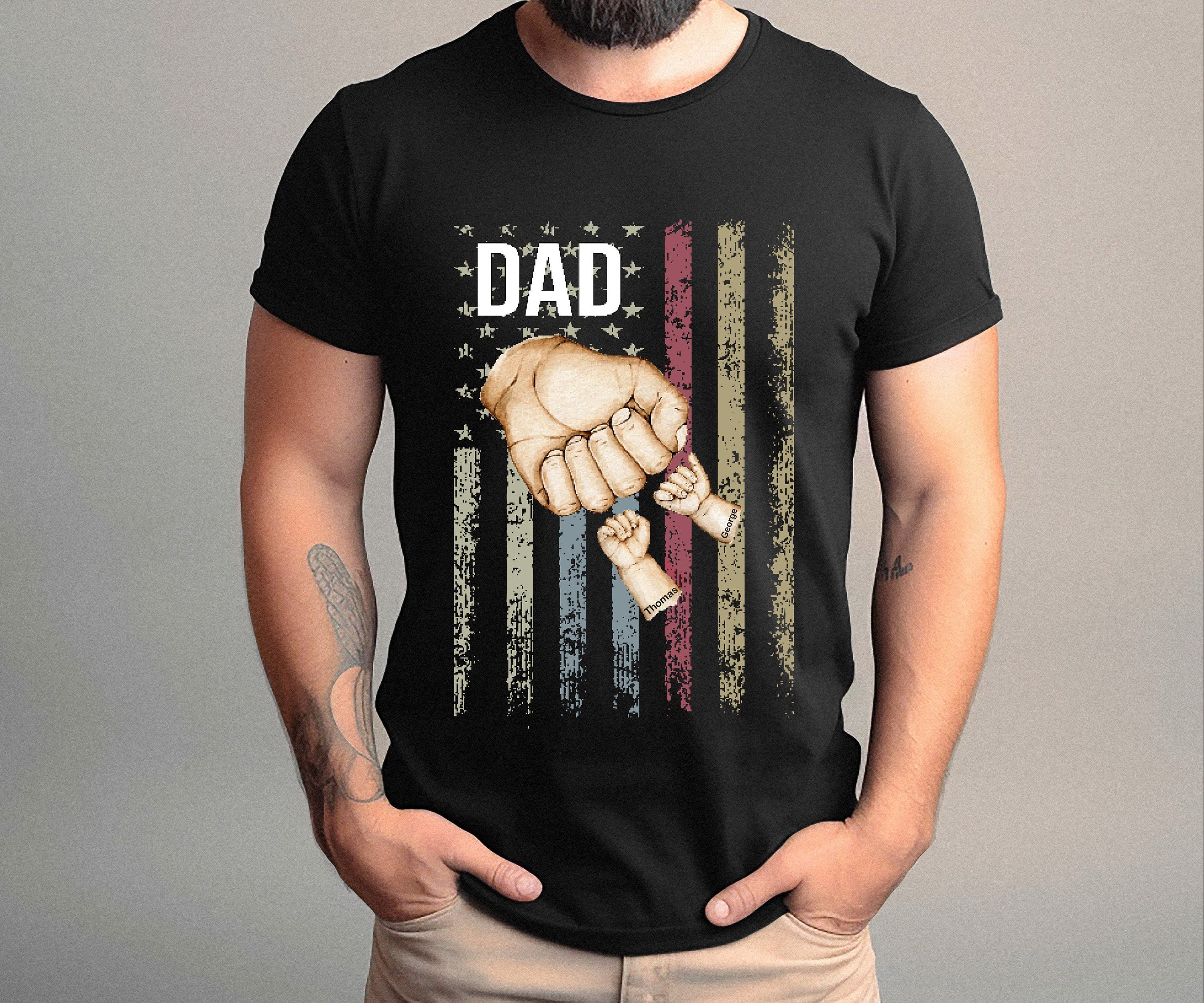 Personalized Dad Shirt, Fathers Day Gift, Dad Shirt With Kids Names, New Dad Shirt, New Dad Gift, Custom Dad Shirt, Custom Kids Names Shirt