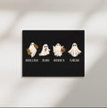 Halloween Family Print, Personalized Halloween Portrait, Halloween Ghost Family, Halloween Printable Wall Art, Wall Art, Framed Canvas Print