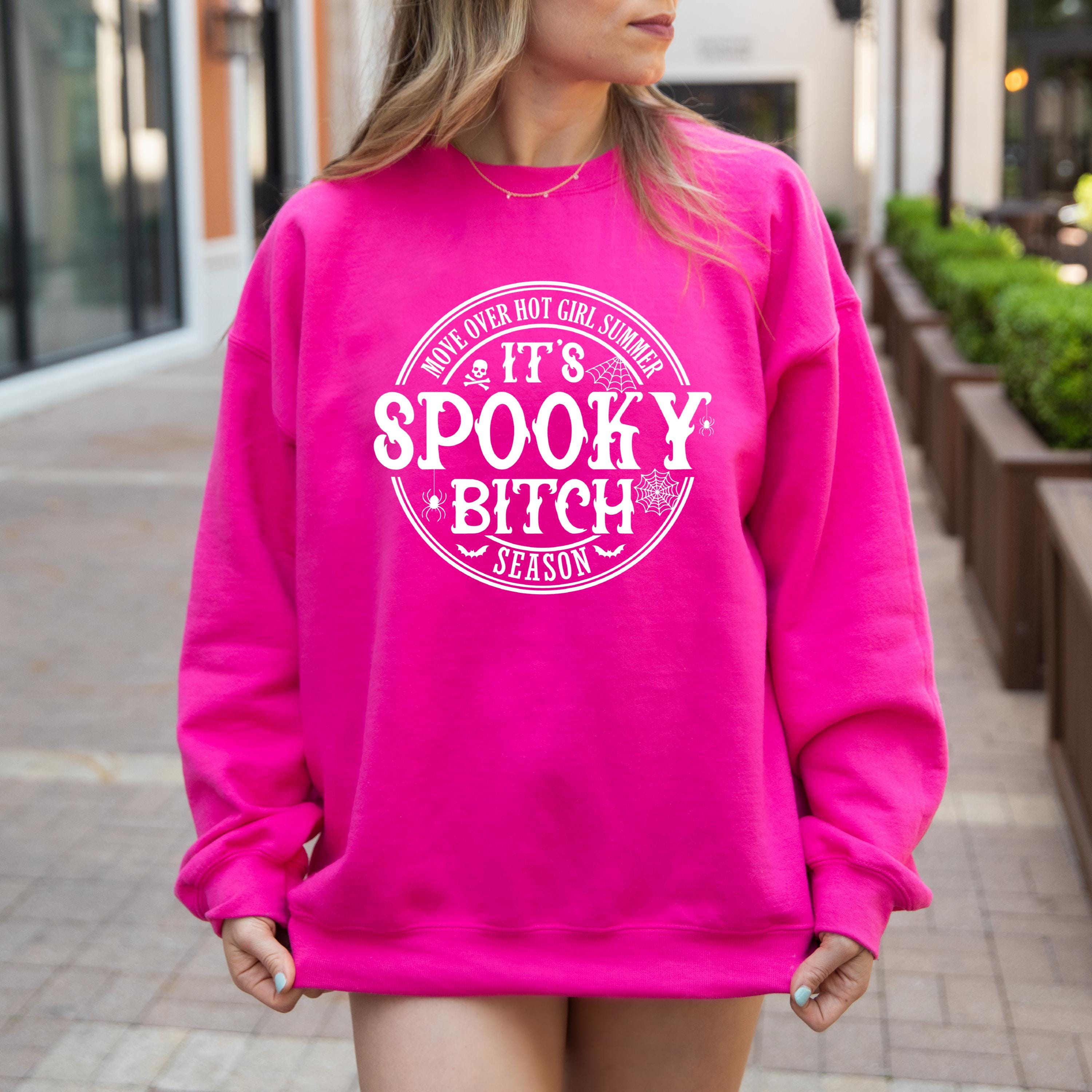 Spooky Bitch Sweatshirt, Halloween Crewneck Sweatshirt,