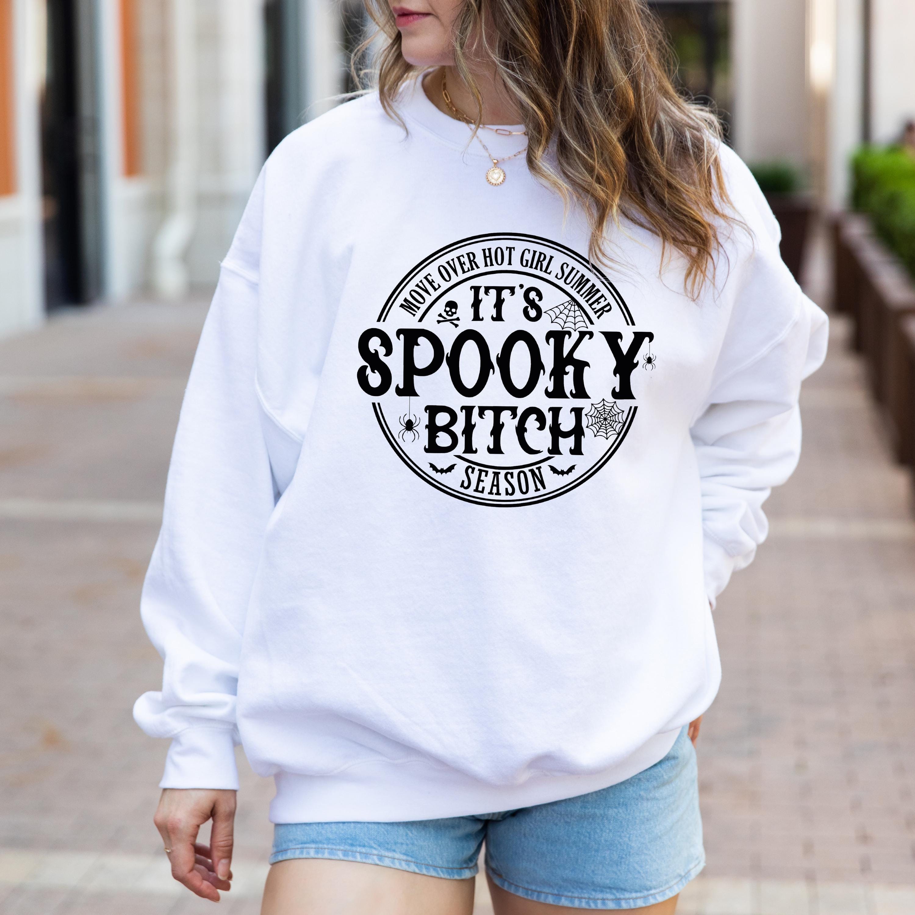 Spooky Bitch Sweatshirt, Halloween Crewneck Sweatshirt,