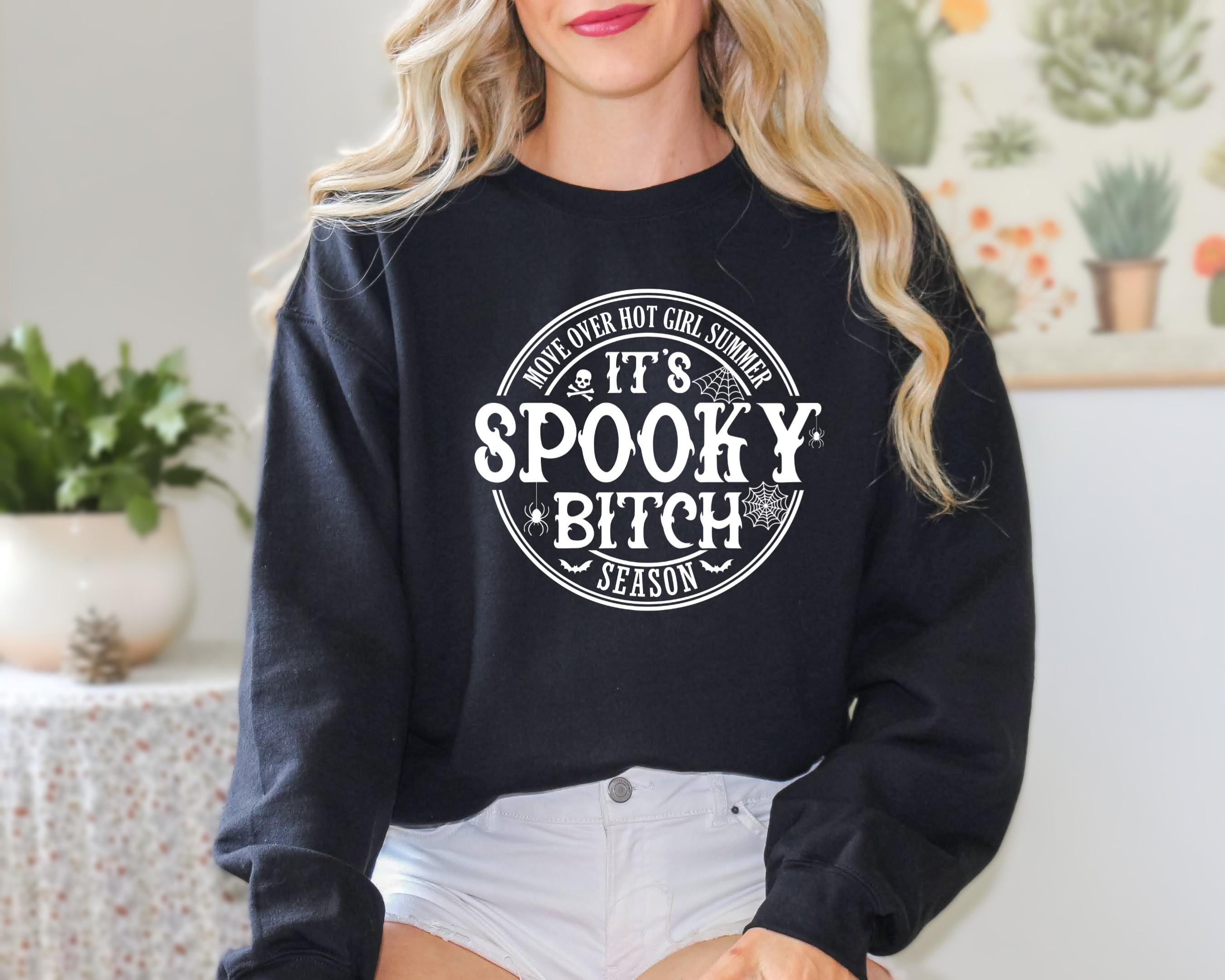 Spooky Bitch Sweatshirt, Halloween Crewneck Sweatshirt,