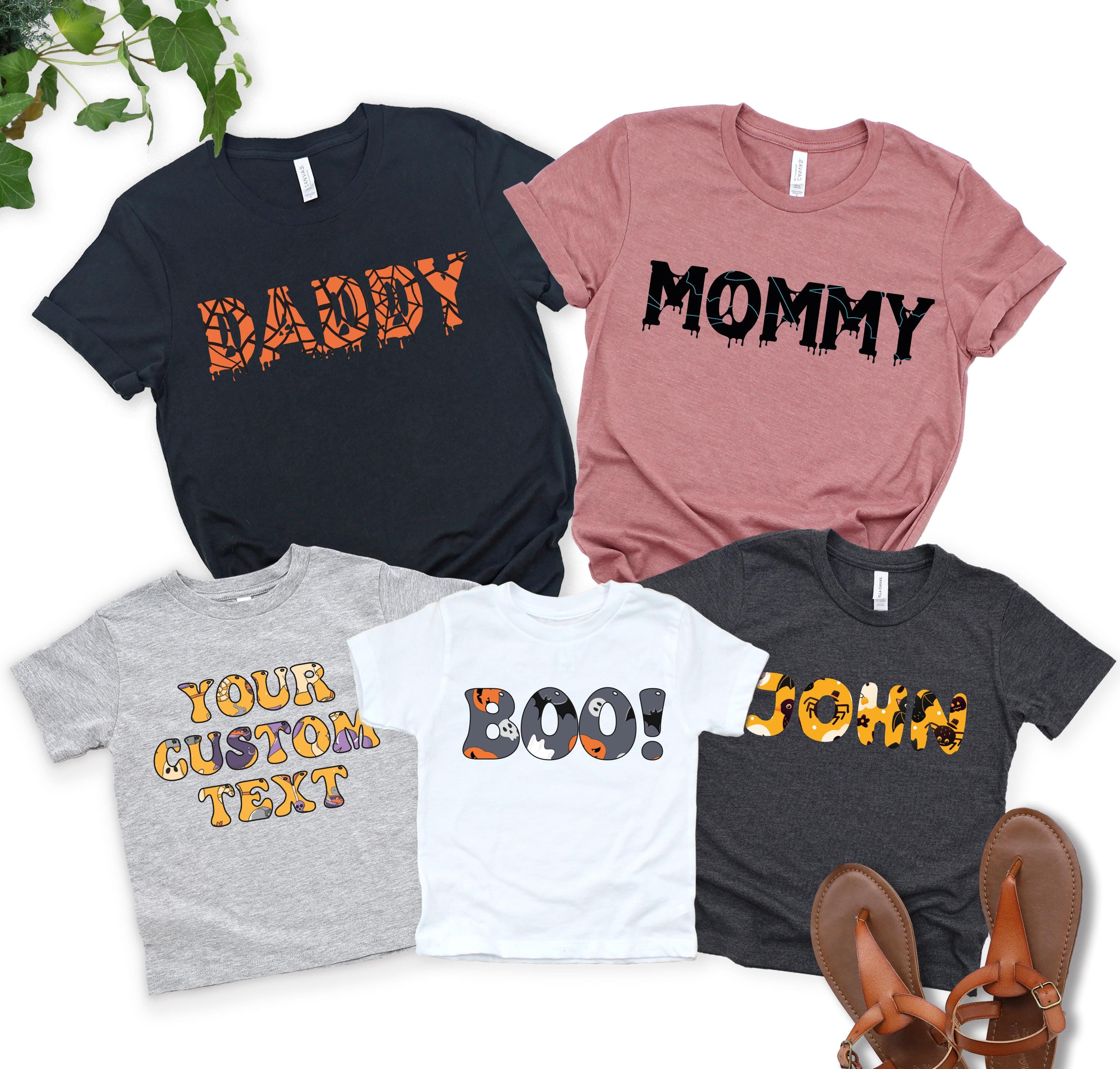 Halloween Personalized T-shirt, Custom Text Shirt, Family Matching Custom Text, Customize Your Own Shirt, Halloween Shirt, Halloween Custom