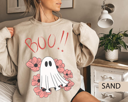 Boo! Cute Ghost Halloween Sweatshirt