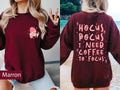 Hocus pocus I need coffee to focus skeleton Sweatshirt, Spooky season Sweatshirt, Coffee Sweatshirt, Skeleton Sweatshirt, Halloween sweat