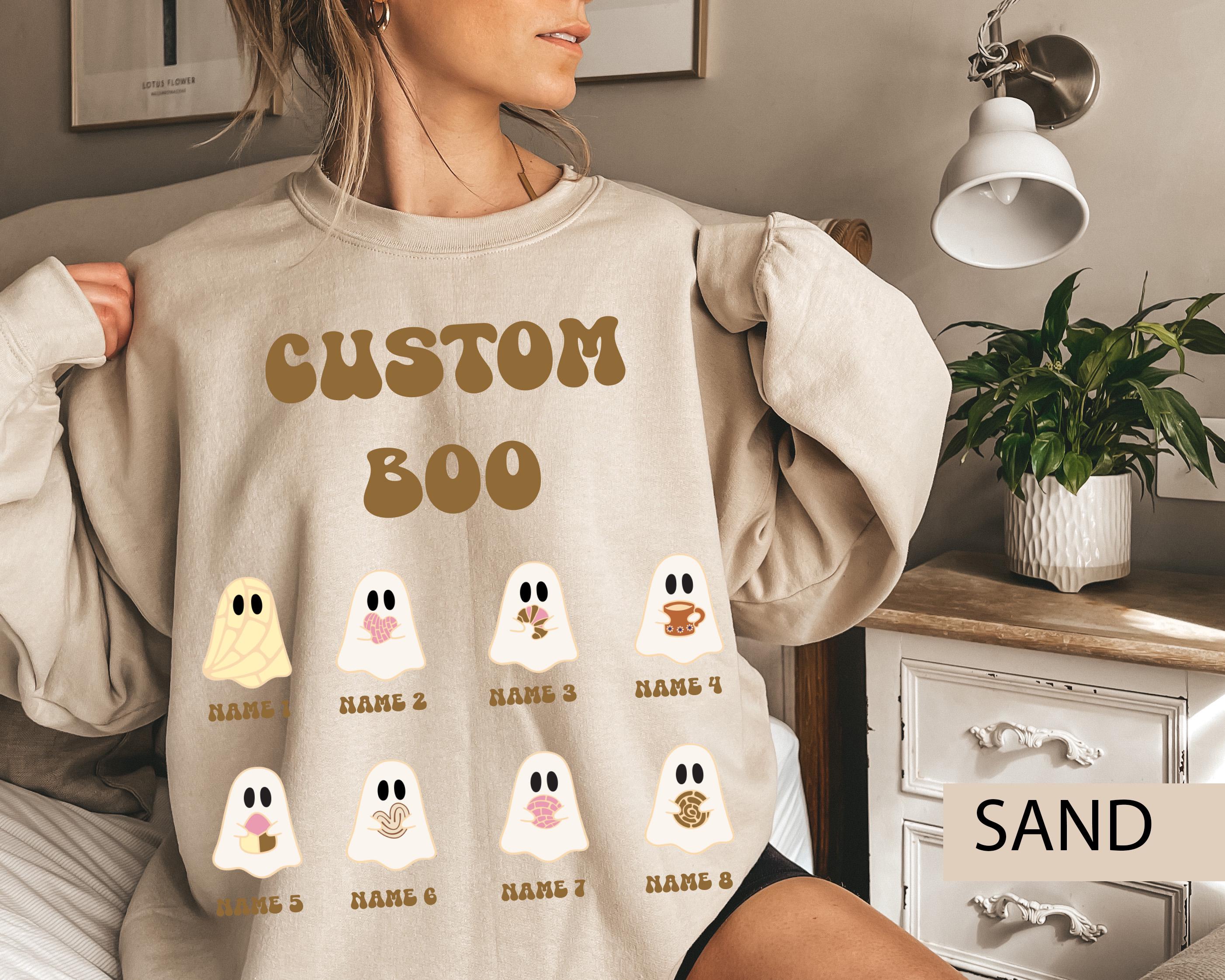Custom Halloween boo ghost family sweatshirt, Custom sweatshirt, Personalized family Halloween sweatshirt, Custom ghost sweatshirt