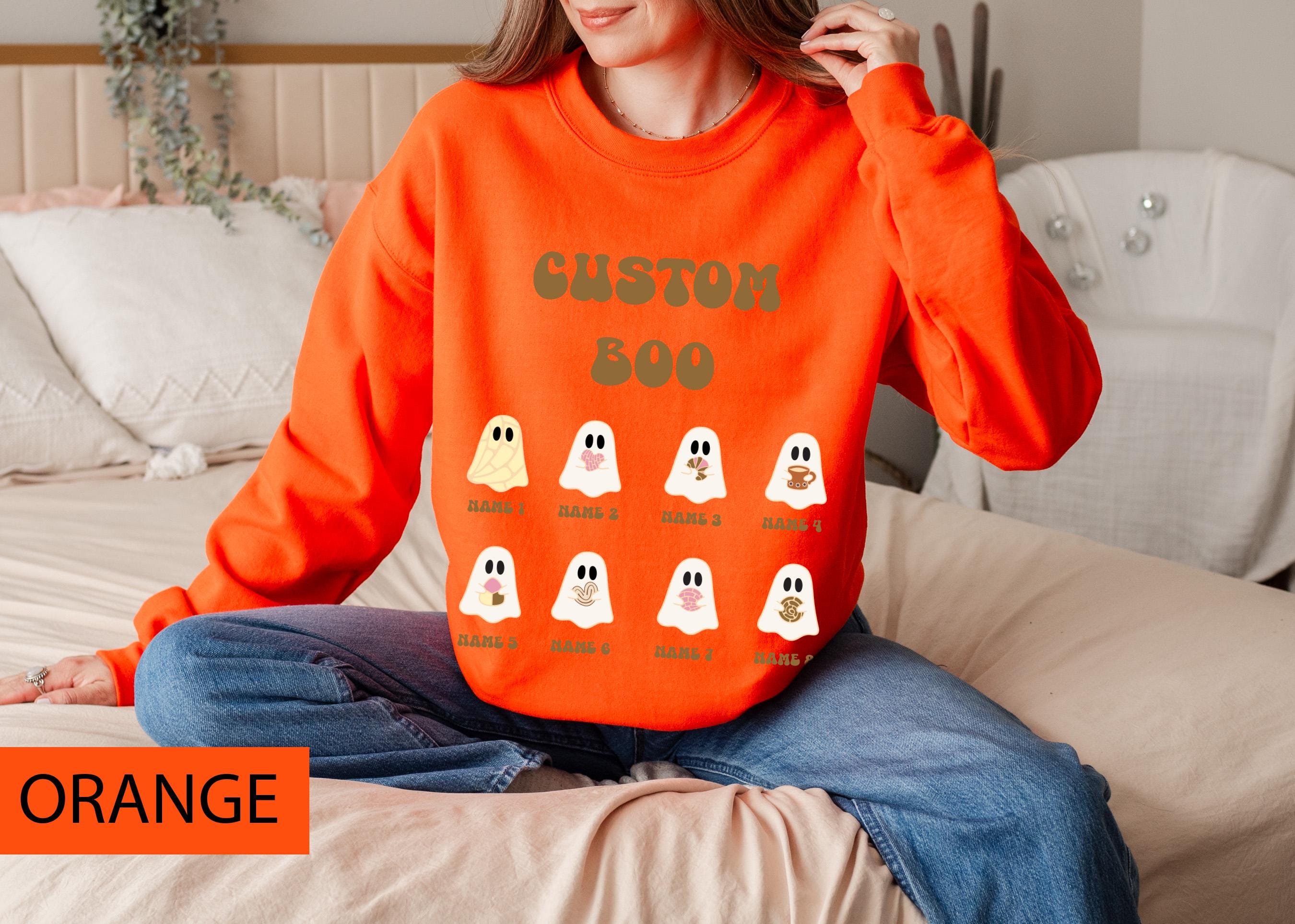 Custom Halloween boo ghost family sweatshirt, Custom sweatshirt, Personalized family Halloween sweatshirt, Custom ghost sweatshirt