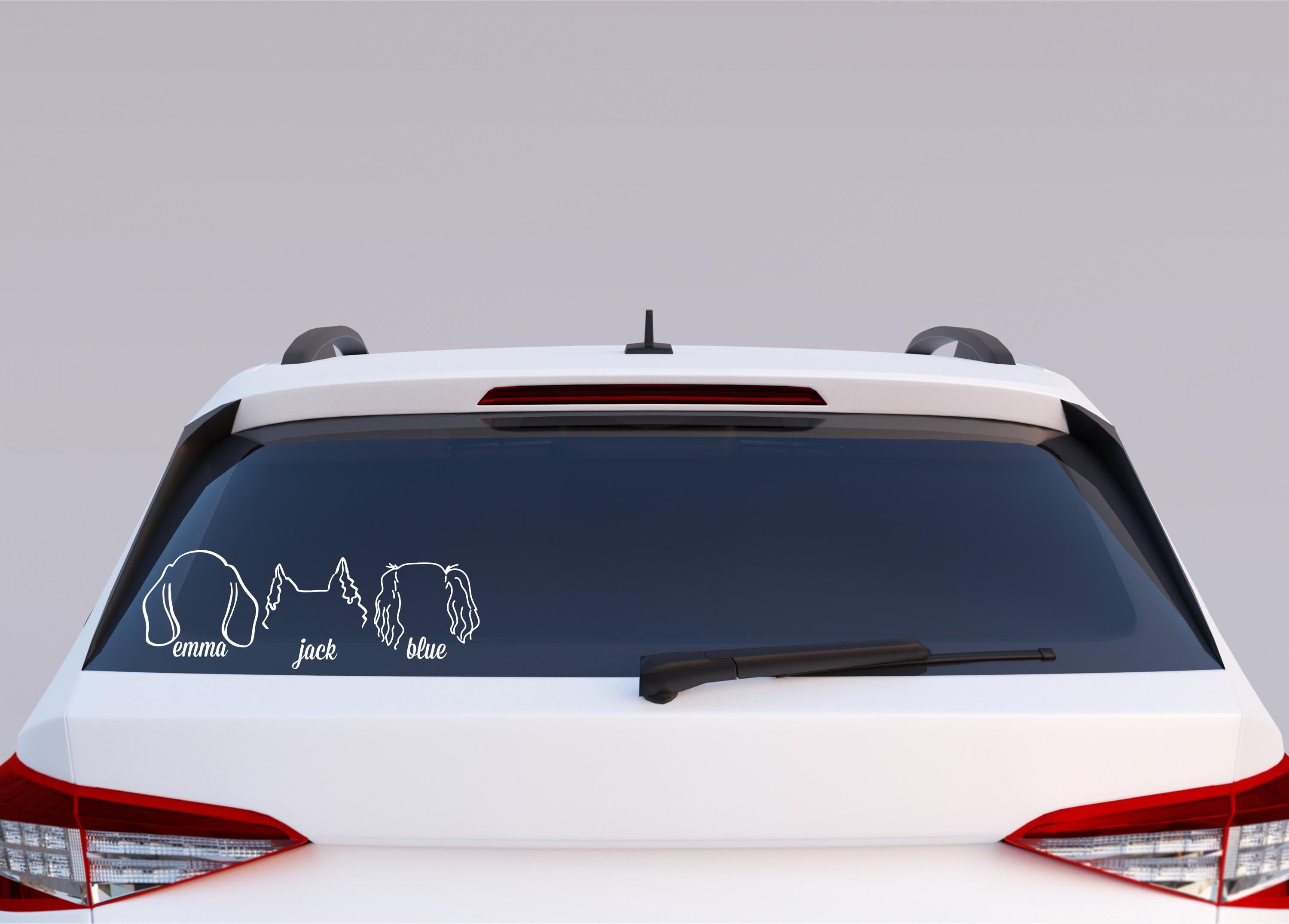 Dog Ear Car Decal, Custom Dog Name Decal, Dog Mom Sticker,, Dog Vinyl Decal, Pet Ears Car Decal,Dog Gift,Dog Memorial Sticker,Custom Decal