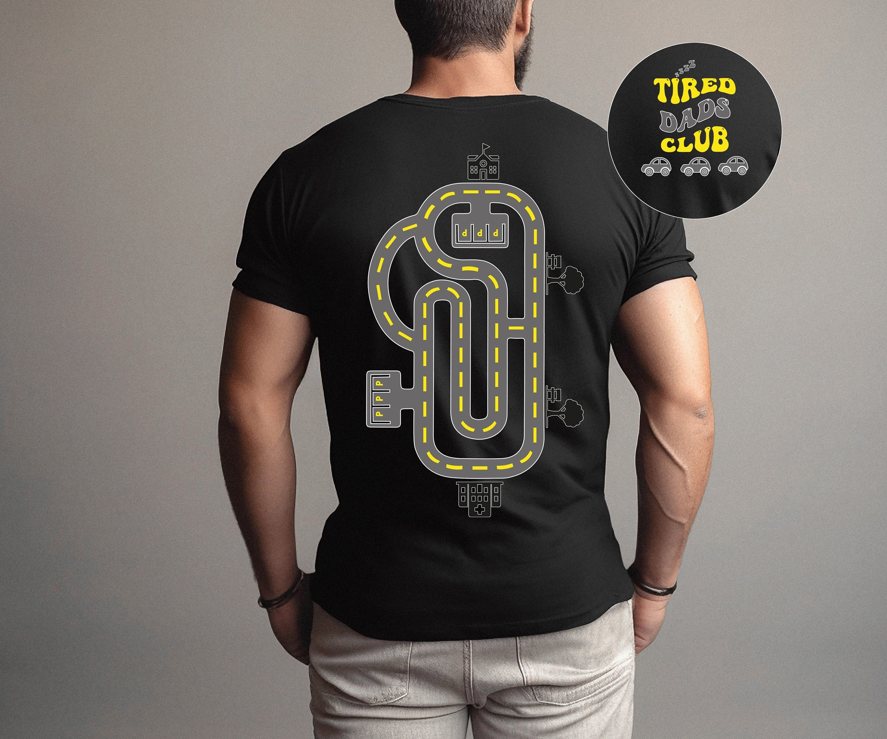 Tired Dads Club Shirt, Car Race Track T-Shirt, Funny Father's Day Gift From Kids, Family Love Tee, Kids Toy Car Shirt, Racing Shirt for Dad