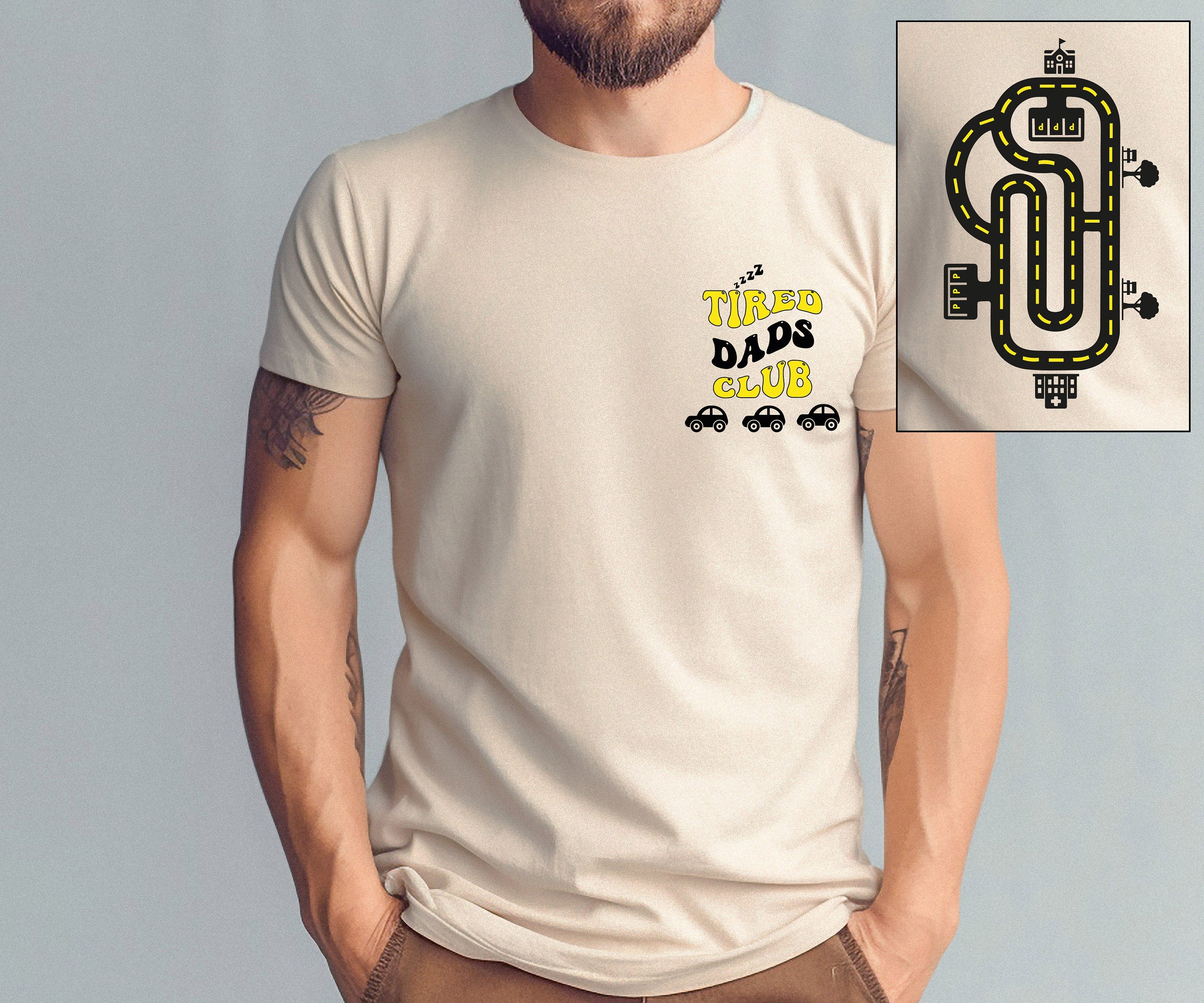 Tired Dads Club Shirt, Car Race Track T-Shirt, Funny Father's Day Gift From Kids, Family Love Tee, Kids Toy Car Shirt, Racing Shirt for Dad