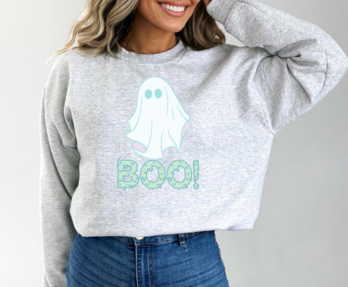 Boo Ghost Halloween Sweatshirt