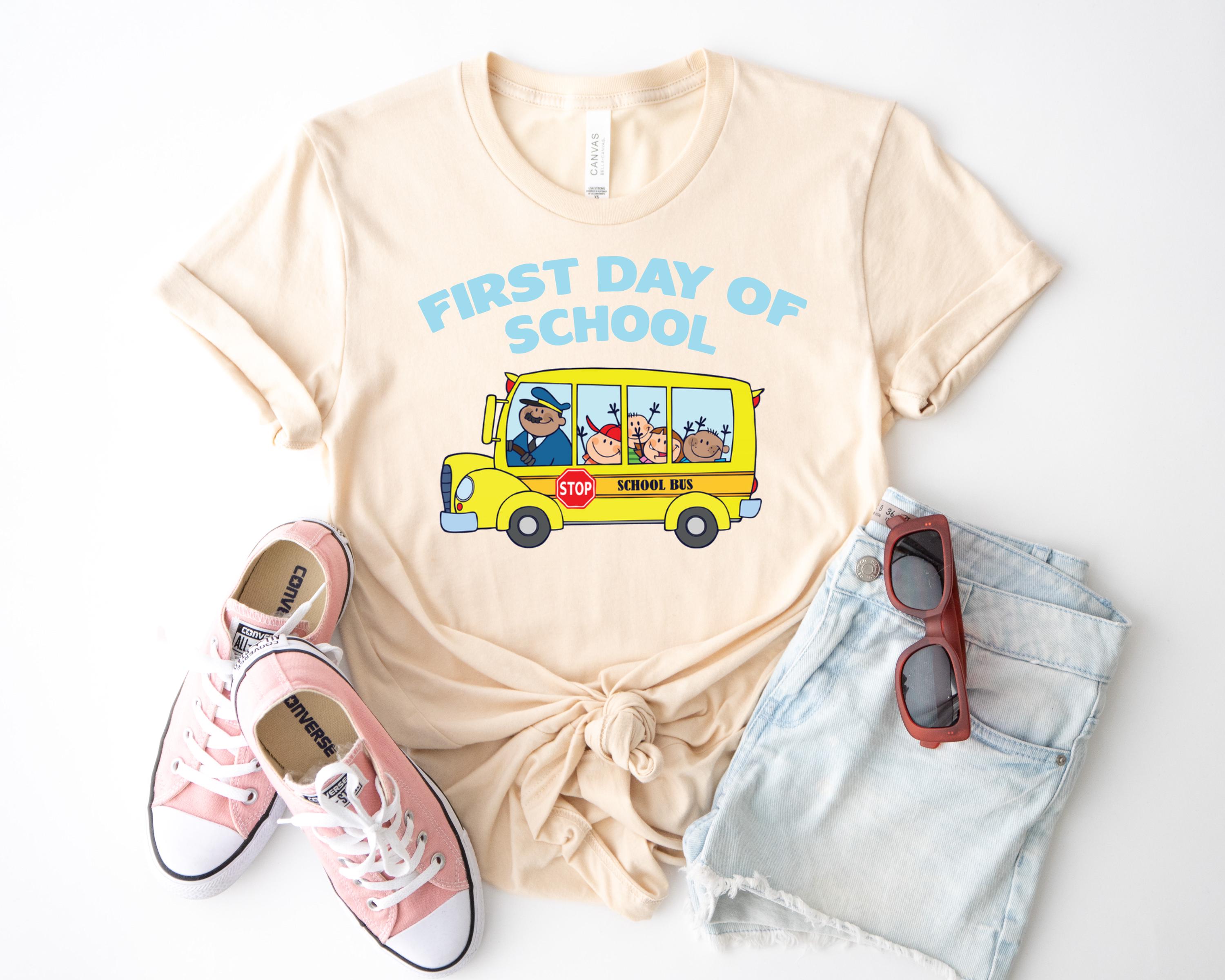 happy school bus back to school shirt, School Shirt, Cute First Day of School Tee, Adult and Youth Shirt, School Vibe Shirt, school bus