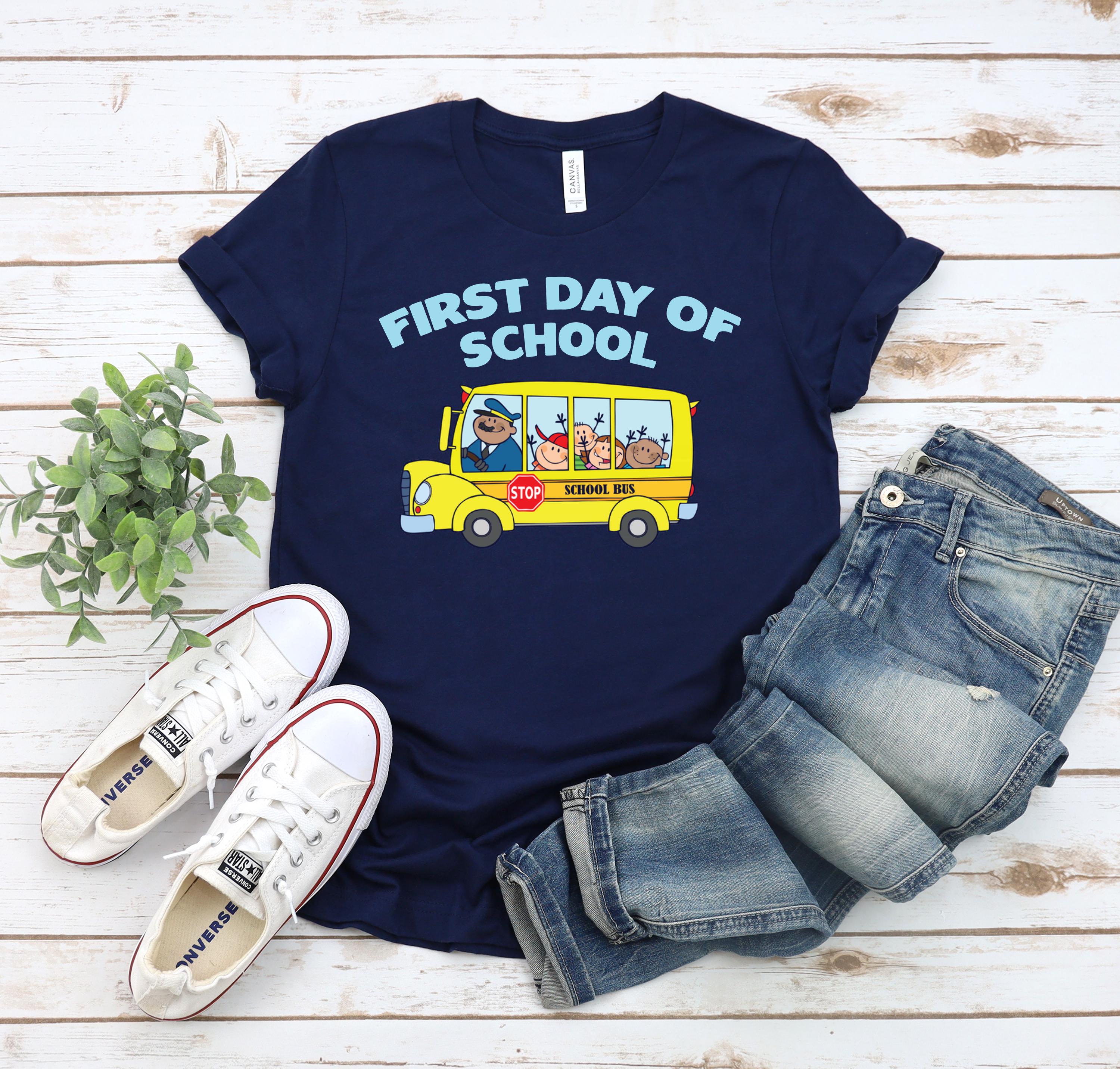 happy school bus back to school shirt, School Shirt, Cute First Day of School Tee, Adult and Youth Shirt, School Vibe Shirt, school bus