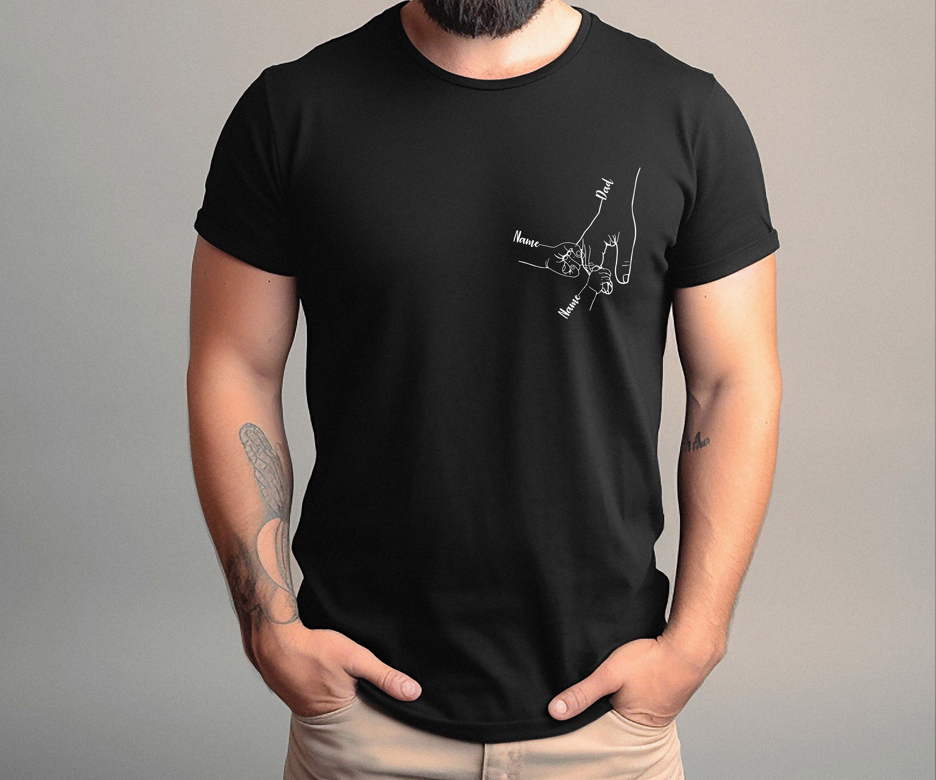 Dad and Kids Hands With Names Shirt, Father Day Tee Shirt, Father Hand Shirt, Dad Son Matching Shirt, Gift For Dad, Family Hand Love Shirt