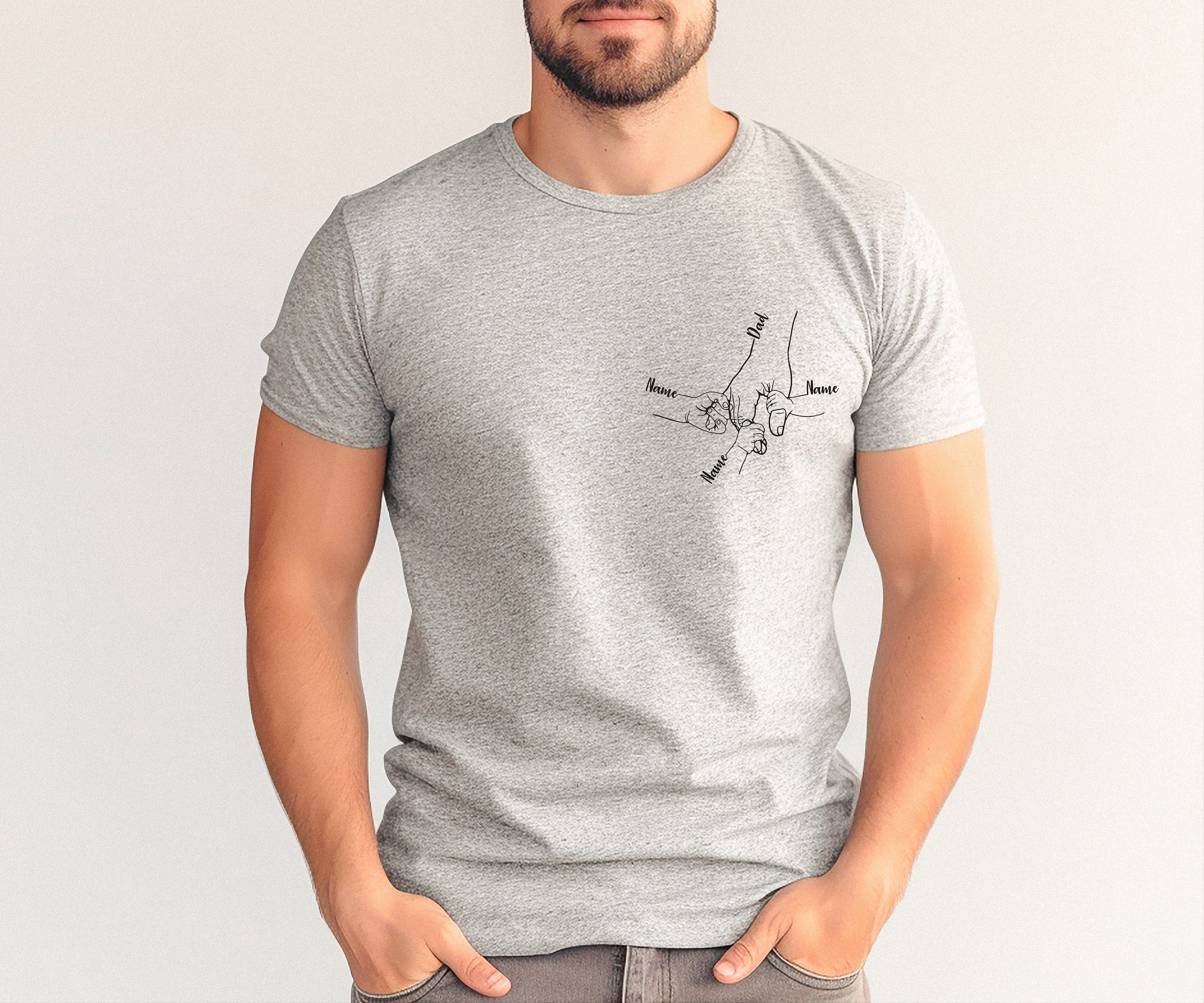 Dad and Kids Hands With Names Shirt, Father Day Tee Shirt, Father Hand Shirt, Dad Son Matching Shirt, Gift For Dad, Family Hand Love Shirt