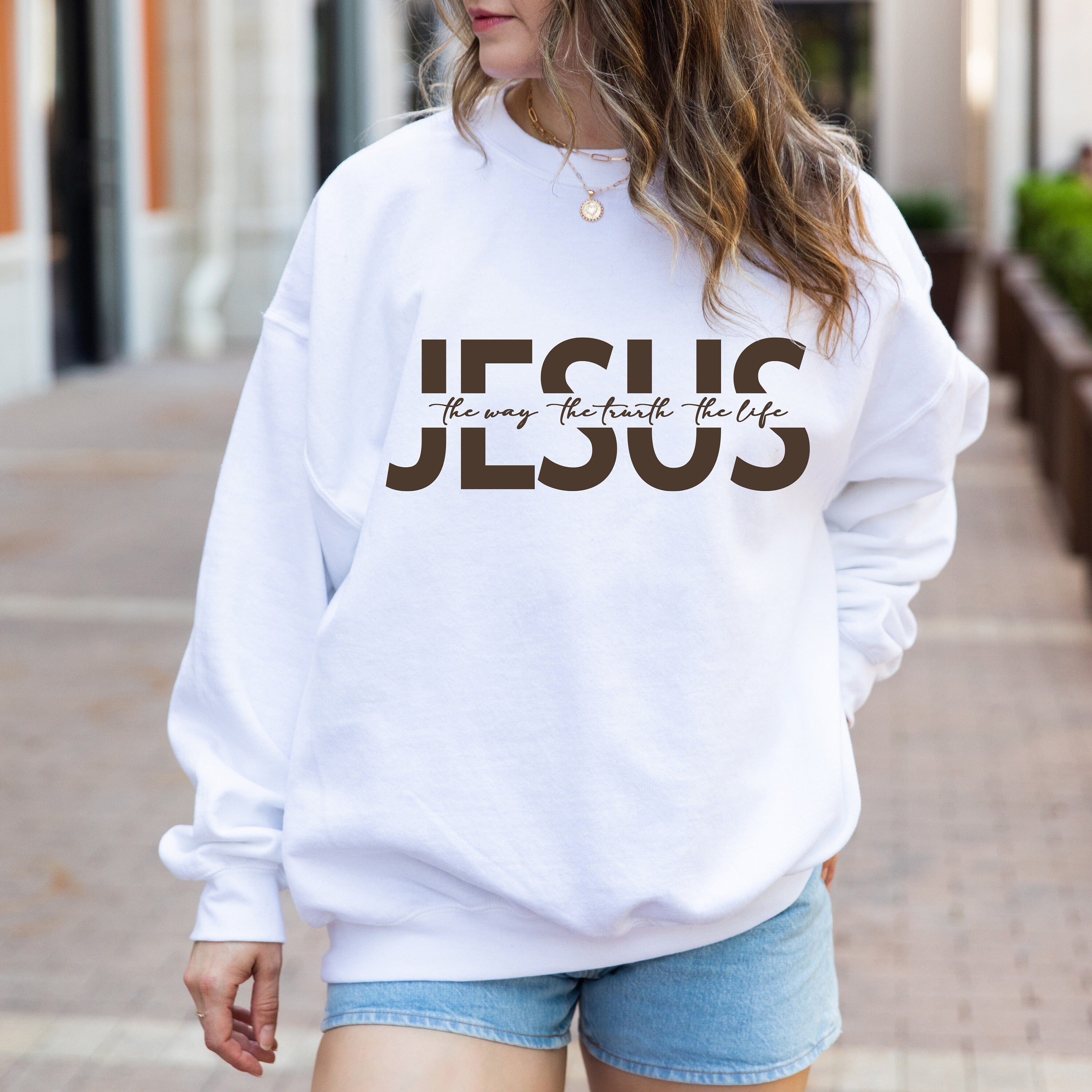 Jesus The Way The Truth The Life Sweatshirt, Jesus Sweatshirt, Christian Sweatshirt, Bible Verse Aesthetic Sweatshirt, Like Jesus Sweatshirt