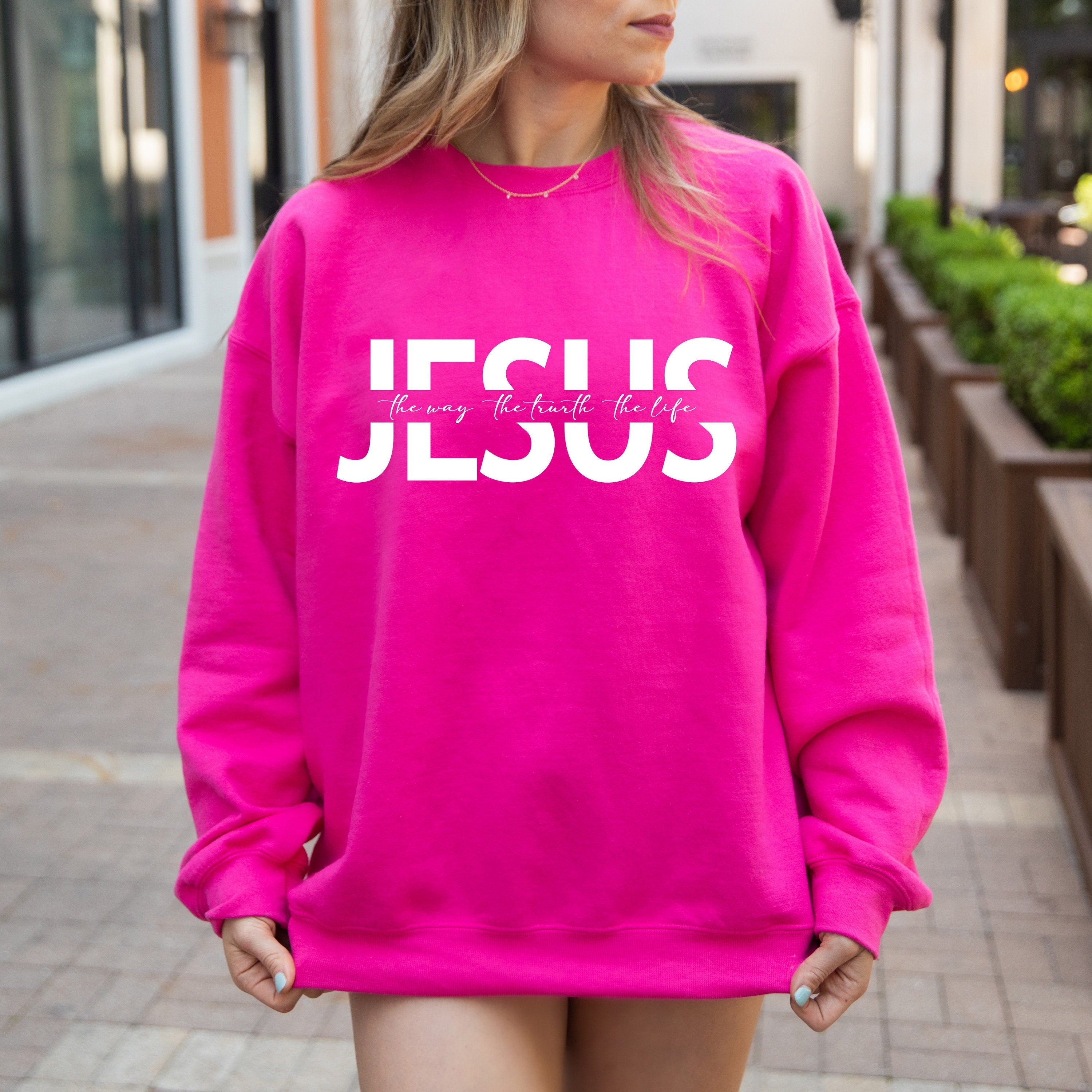 Jesus The Way The Truth The Life Sweatshirt, Jesus Sweatshirt, Christian Sweatshirt, Bible Verse Aesthetic Sweatshirt, Like Jesus Sweatshirt