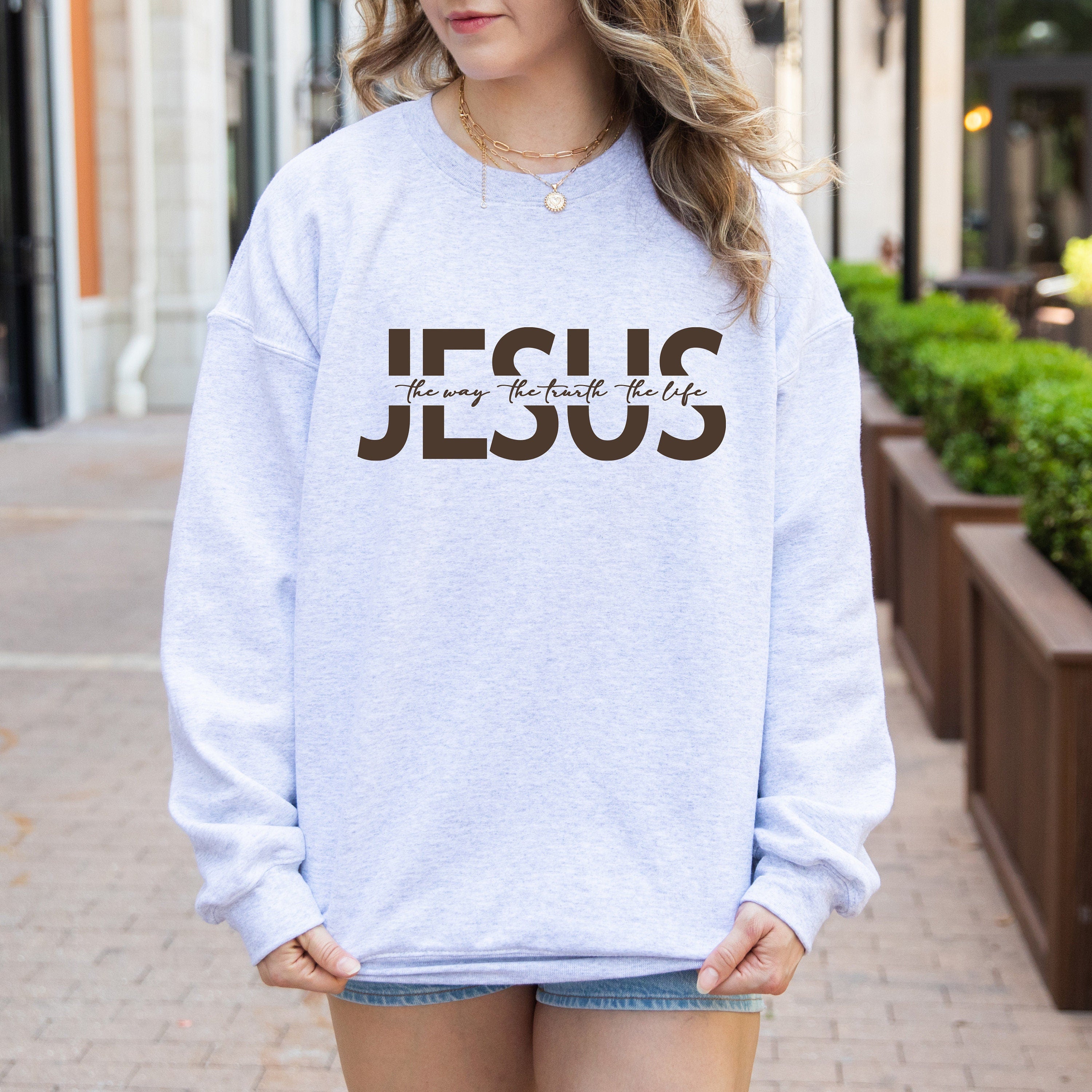 Jesus The Way The Truth The Life Sweatshirt, Jesus Sweatshirt, Christian Sweatshirt, Bible Verse Aesthetic Sweatshirt, Like Jesus Sweatshirt