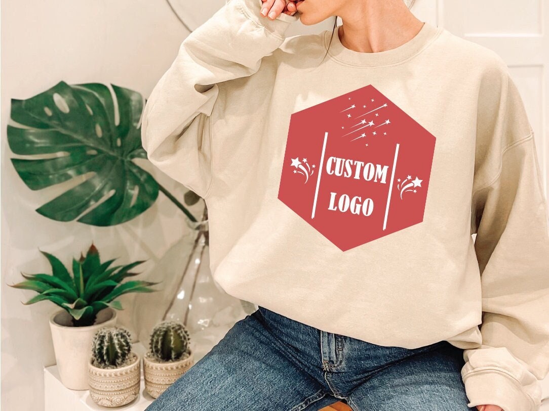 Custom Logo Sweatshirt, Colorful Logo Sweatshirt, Brand Logo Sweatshirt, Add your Own Text, Personal Logo Sweatshirt, Custom Branding Logo