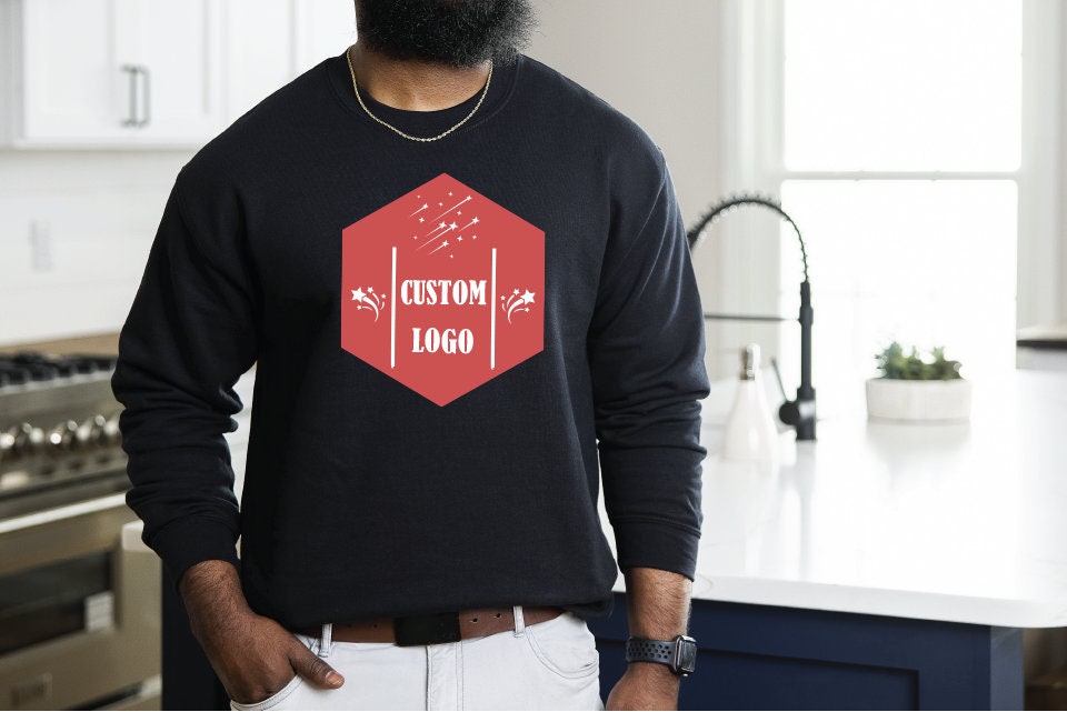 Custom Logo Sweatshirt, Colorful Logo Sweatshirt, Brand Logo Sweatshirt, Add your Own Text, Personal Logo Sweatshirt, Custom Branding Logo