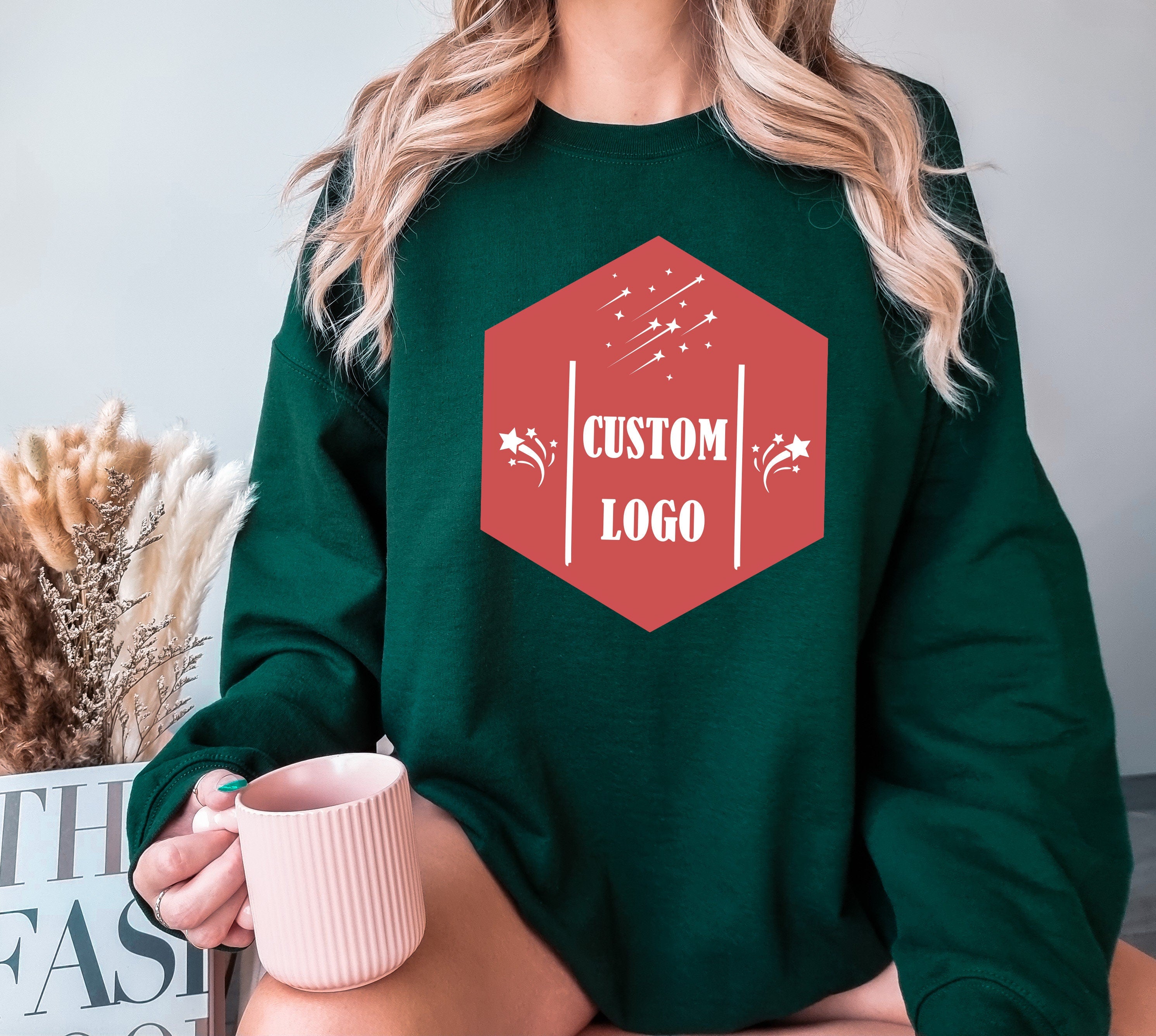 Custom Logo Sweatshirt, Colorful Logo Sweatshirt, Brand Logo Sweatshirt, Add your Own Text, Personal Logo Sweatshirt, Custom Branding Logo