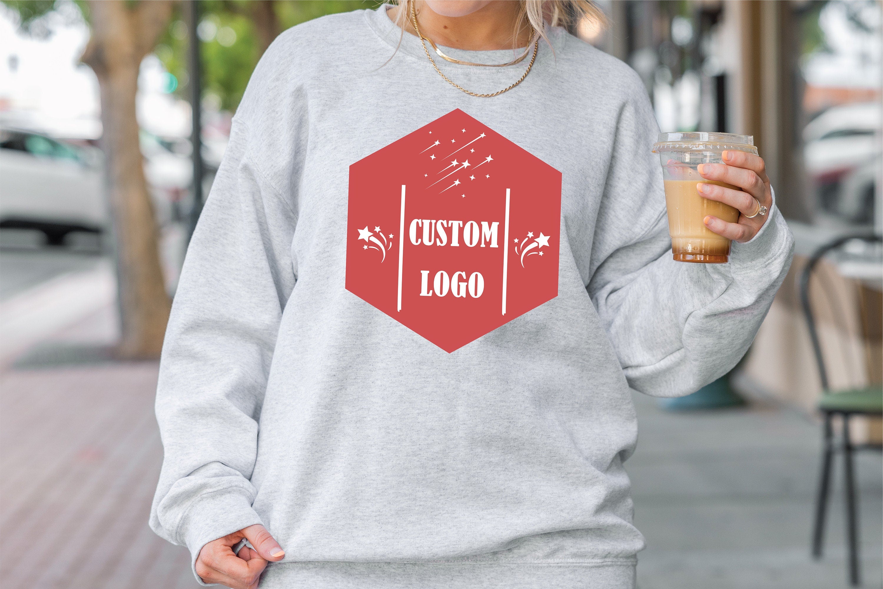 Custom Logo Sweatshirt, Colorful Logo Sweatshirt, Brand Logo Sweatshirt, Add your Own Text, Personal Logo Sweatshirt, Custom Branding Logo