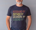 Personalized Dad Grandpa Shirt, Father's Day Shirt, Husband Father Grandpa Legend, Grandfather Custom Dates, Funny Dad Birthday Gift for Men