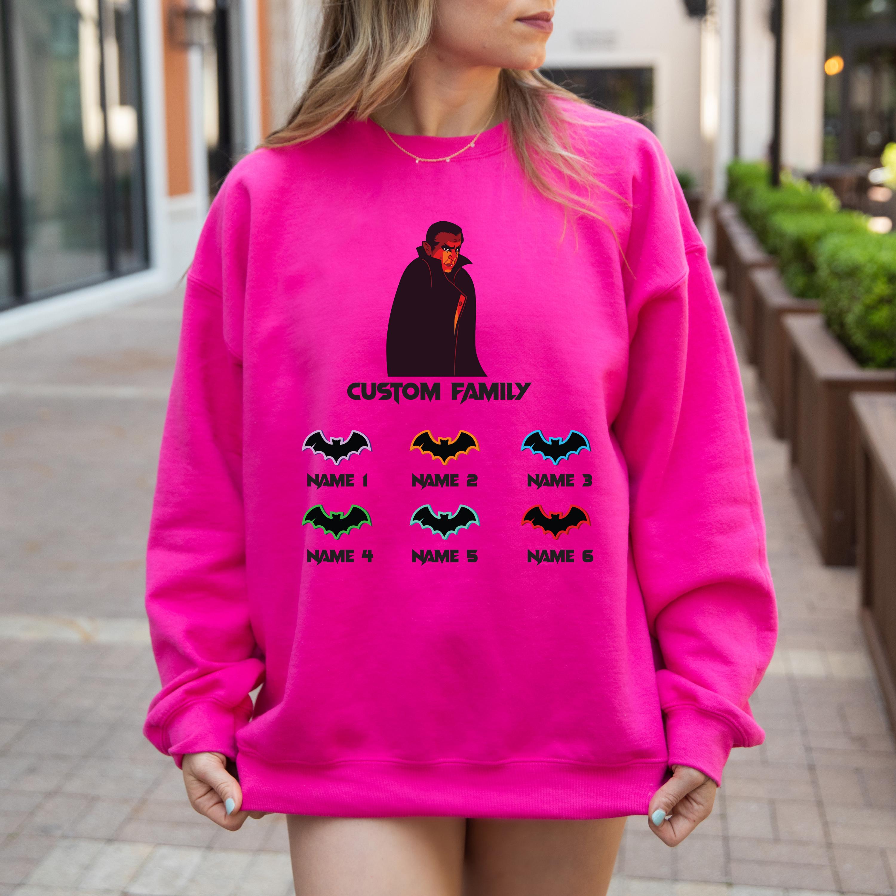 Custom Halloween vampire bat family sweatshirt, Custom sweatshirt, Personalized family Halloween sweatshirt, Spooky custom vampire bat shirt