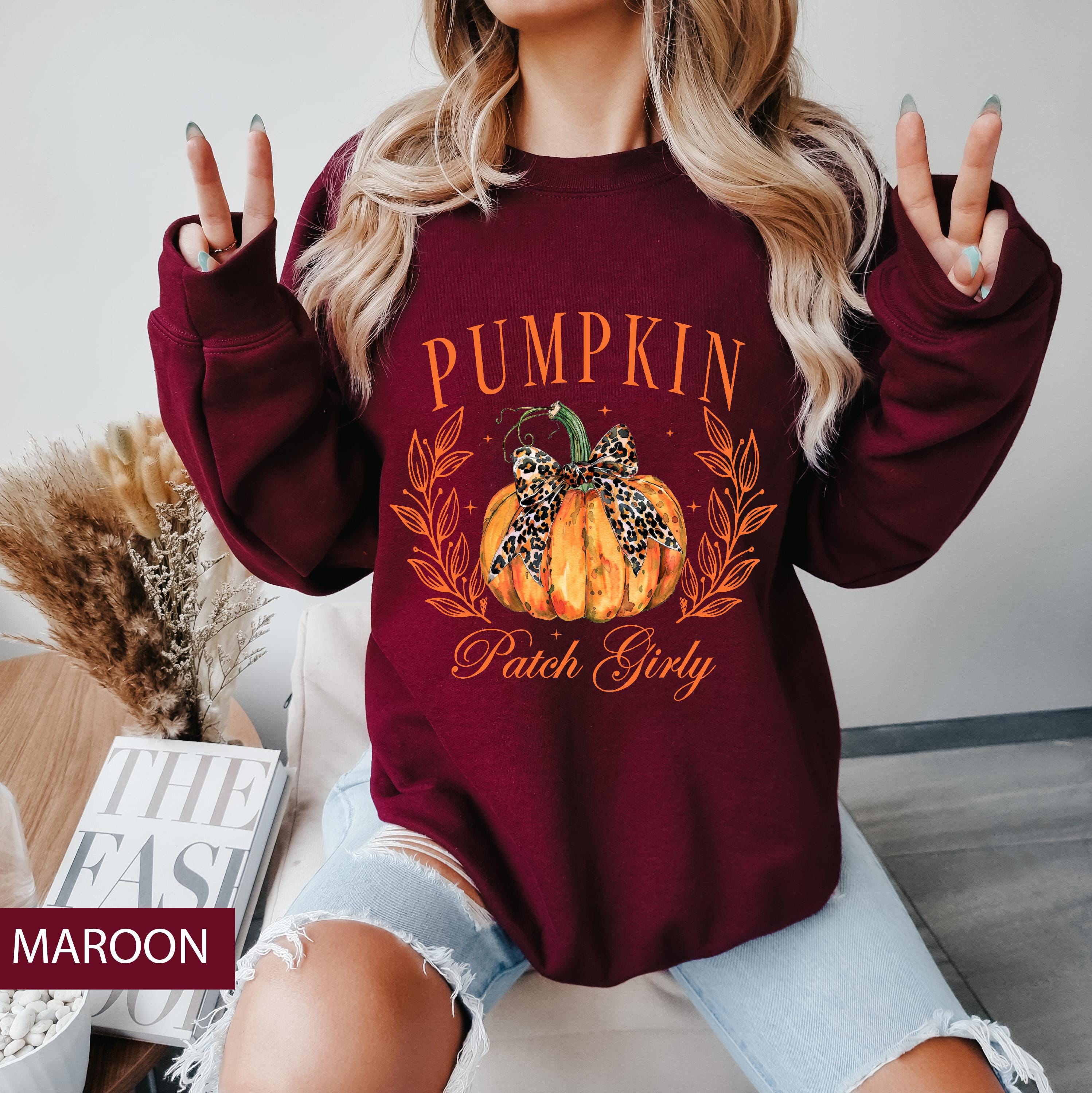 Pumpkin patch girly sweatshirt, vintage pumpkin sweatshirt, Fall sweatshirt, pumpkin patch sweatshirt, Halloween coquette pumpkin sweatshirt