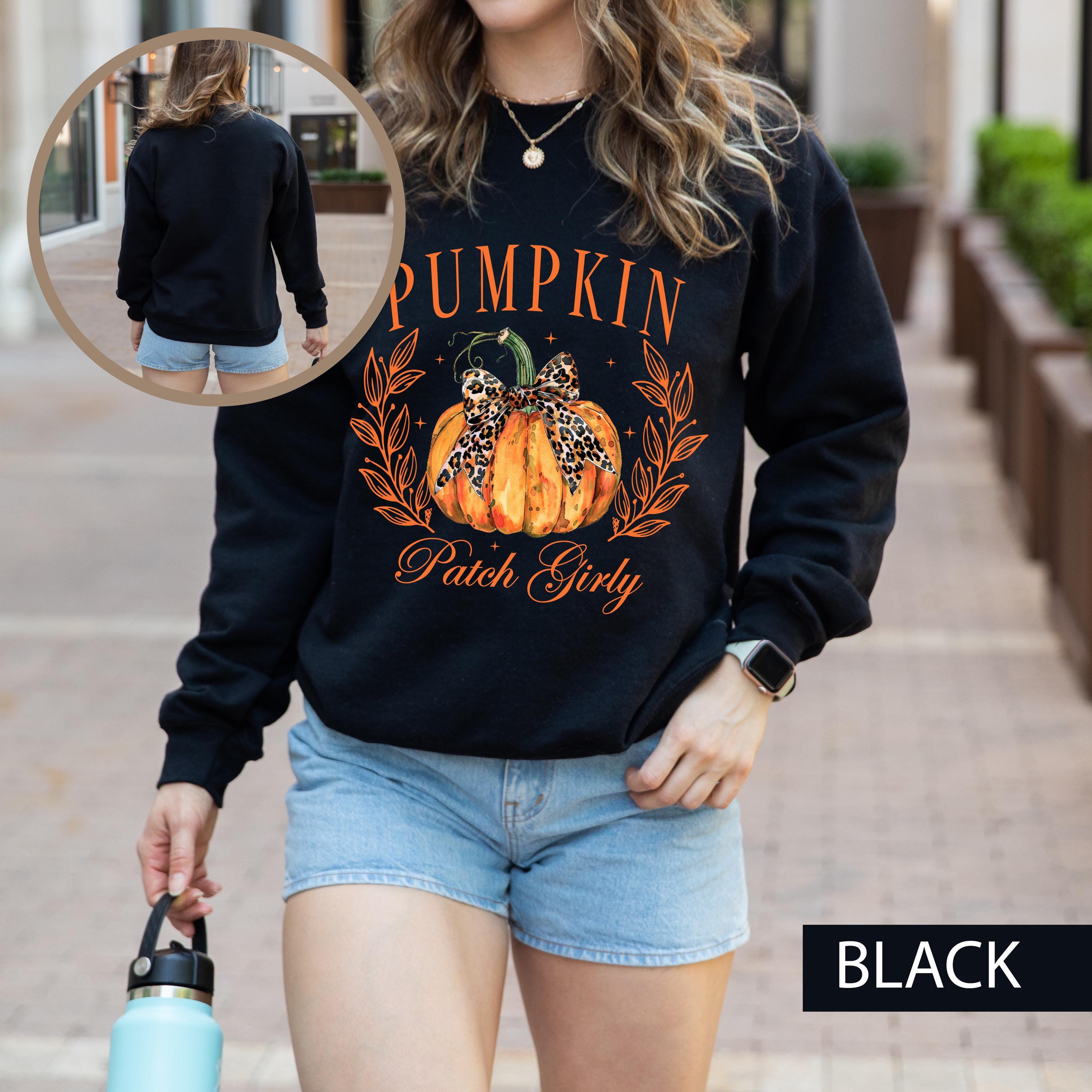 Pumpkin patch girly sweatshirt, vintage pumpkin sweatshirt, Fall sweatshirt, pumpkin patch sweatshirt, Halloween coquette pumpkin sweatshirt