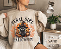 Feral girl Halloween raccoon sweatshirt, vintage witch sweatshirt, Spooky season sweatshirt,  Fall sweatshirt, Halloween raccoon sweatshirt