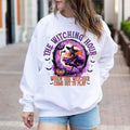 The witching hour when the witches come out to play sweatshirt, Halloween witch sweatshirt, vintage witch sweat, Spooky season sweatshirt