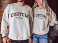 Custom  Text Sweatshirt, Vintage Sweatshirt, College Letters Sweatshirt, Retro Sweatshirt, Saying Sweaters, Valentines day couple sweatshirt