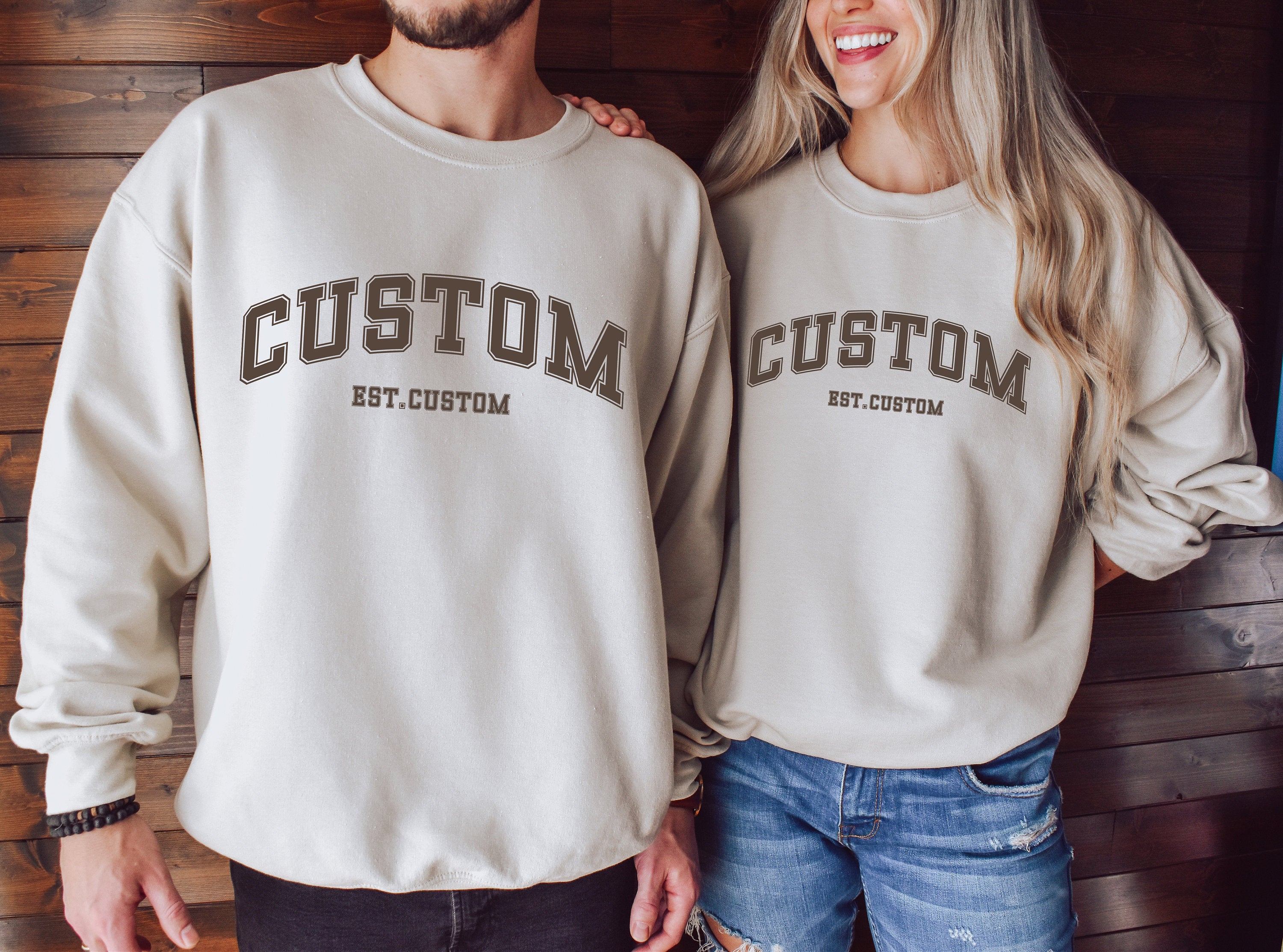 Custom  Text Sweatshirt, Vintage Sweatshirt, College Letters Sweatshirt, Retro Sweatshirt, Saying Sweaters, Valentines day couple sweatshirt