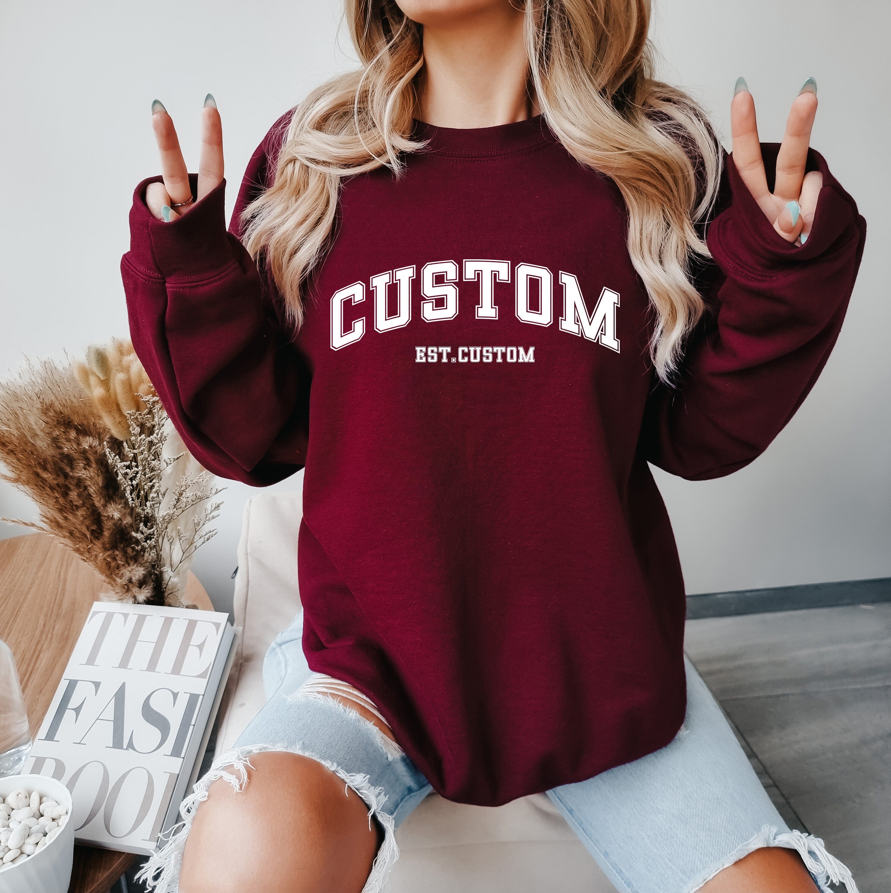 Custom  Text Sweatshirt, Vintage Sweatshirt, College Letters Sweatshirt, Retro Sweatshirt, Saying Sweaters, Valentines day couple sweatshirt