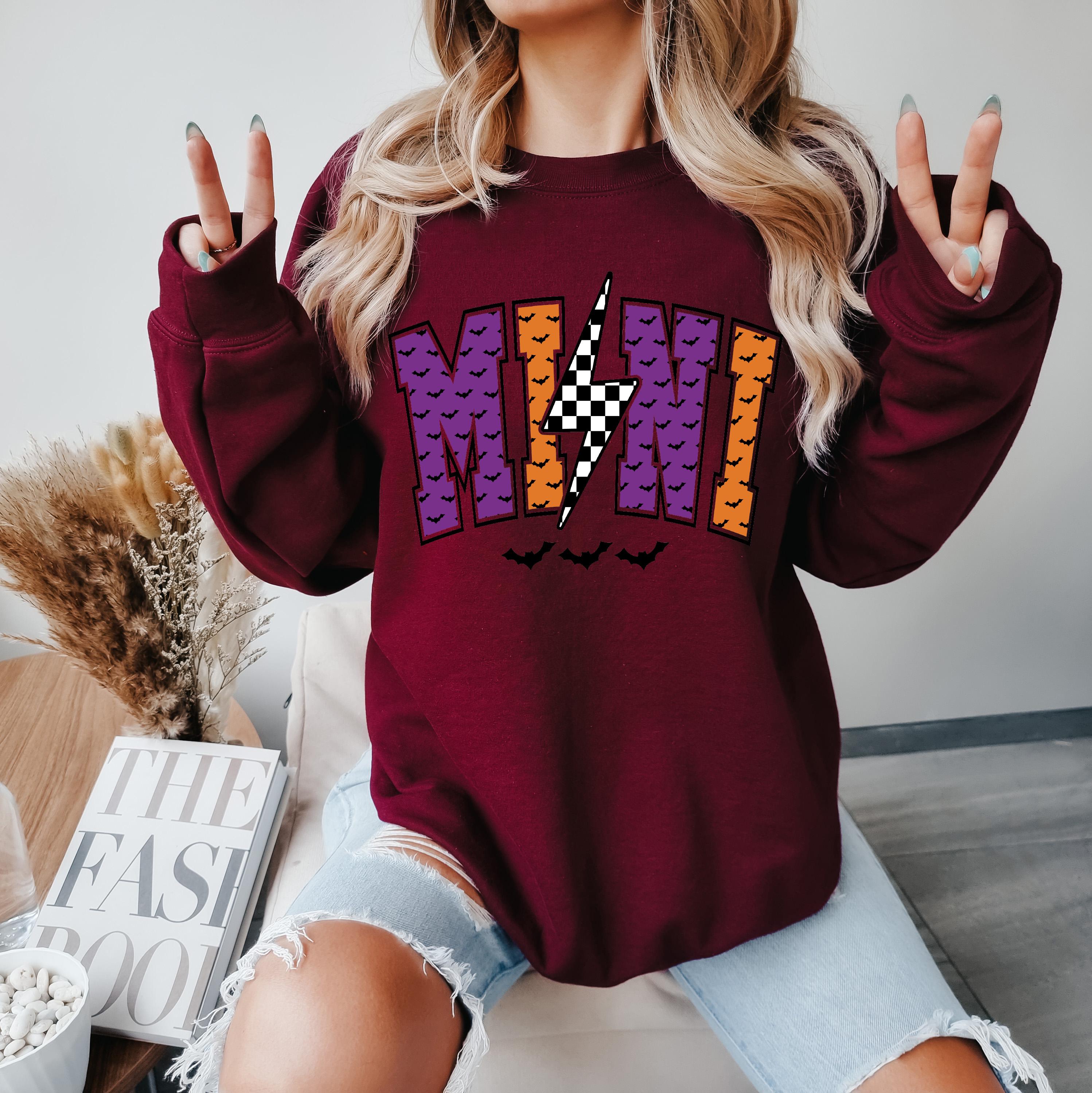 Halloween Mini bat Sweatshirt, Halloween cute mini Sweatshirt, bat Halloween Sweatshirt, Spooky season Sweatshirt, Hallooween gift