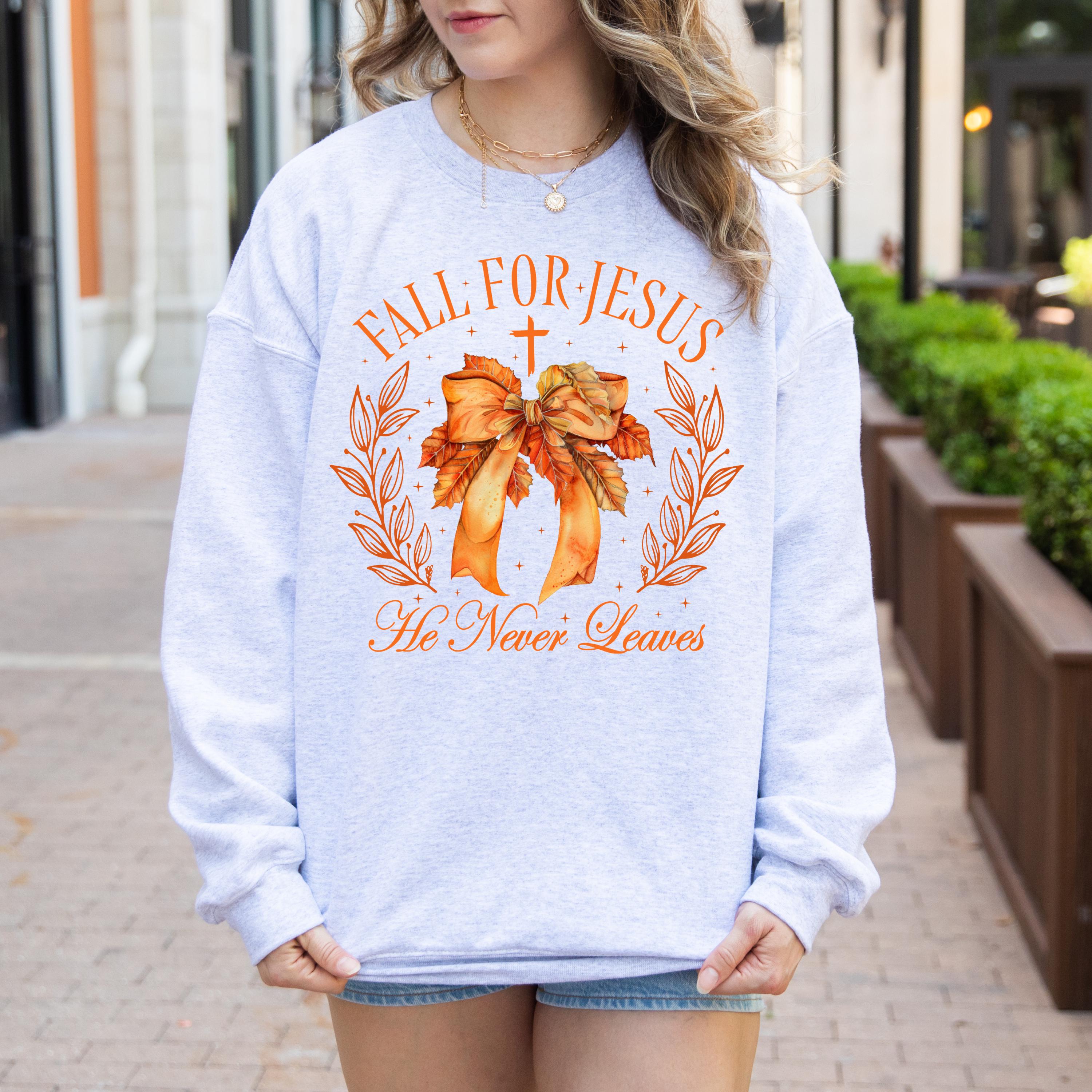 Fall for Jesus Sweatshirt, Western Halloween Crewneck, Jesus Sweatshirt, Fall Sweatshirt, Coquette Sweatshirt, Halloween gifts, Fall Gift