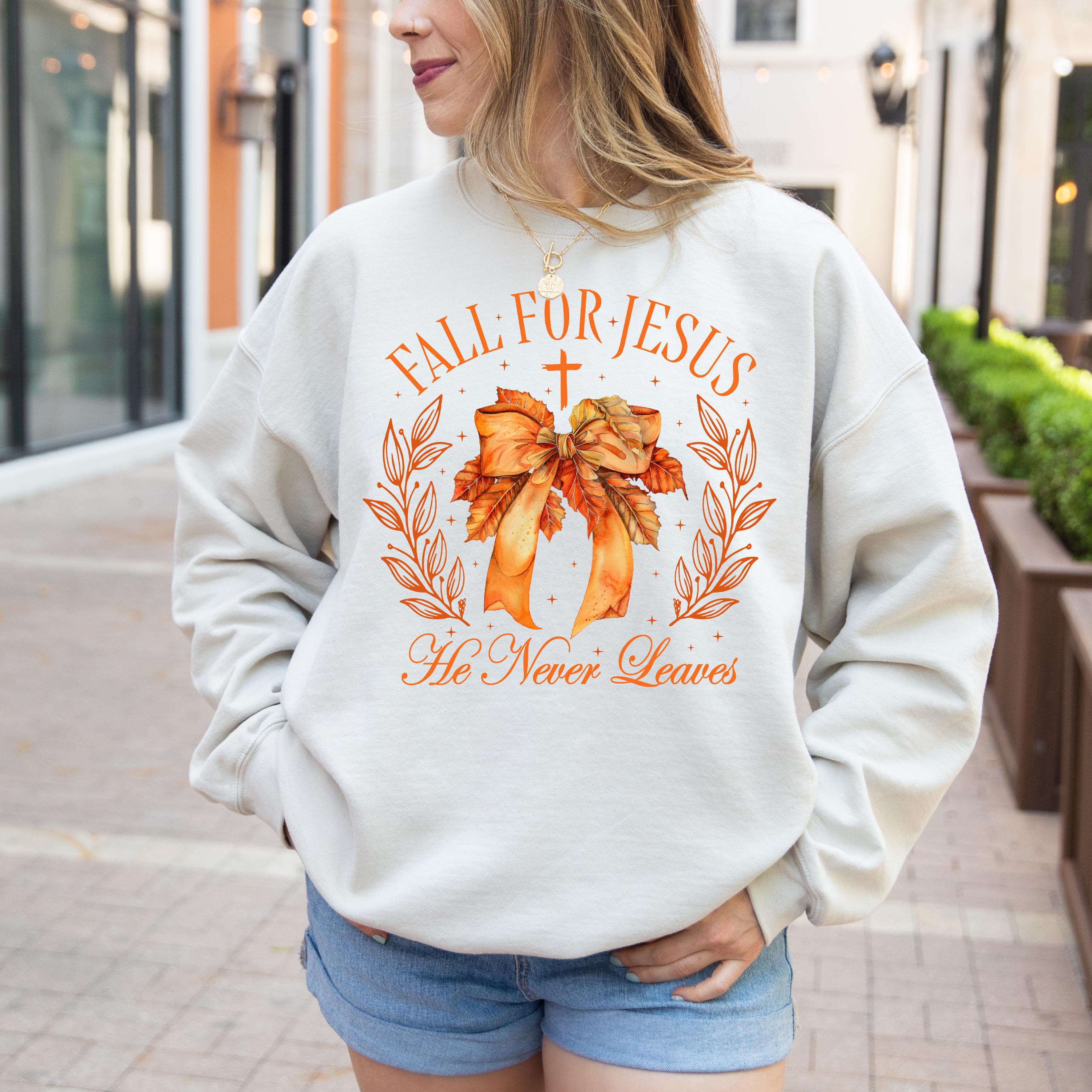 Fall for Jesus Sweatshirt, Western Halloween Crewneck, Jesus Sweatshirt, Fall Sweatshirt, Coquette Sweatshirt, Halloween gifts, Fall Gift