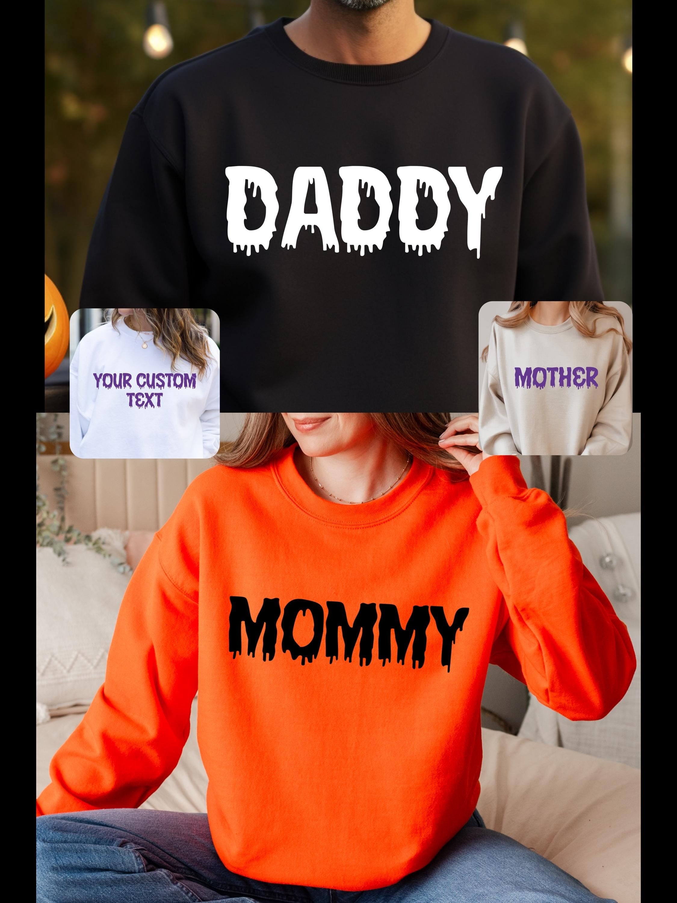 Your Custom Text Halloween Sweatshirt, Mommy, Daddy, Custom Sweatshirt, Personalized family Halloween Sweatshirt, Halloween Gifts, Mama Gift